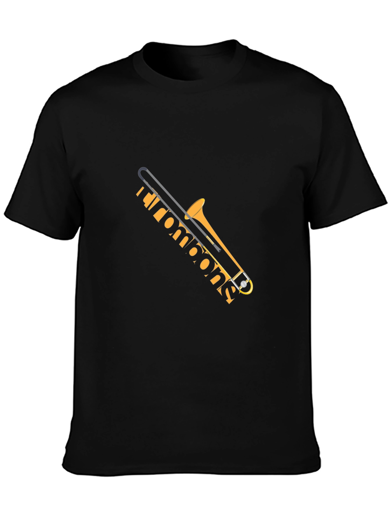 Trombone Graphic Tee - Black Musical Instrument T-Shirt