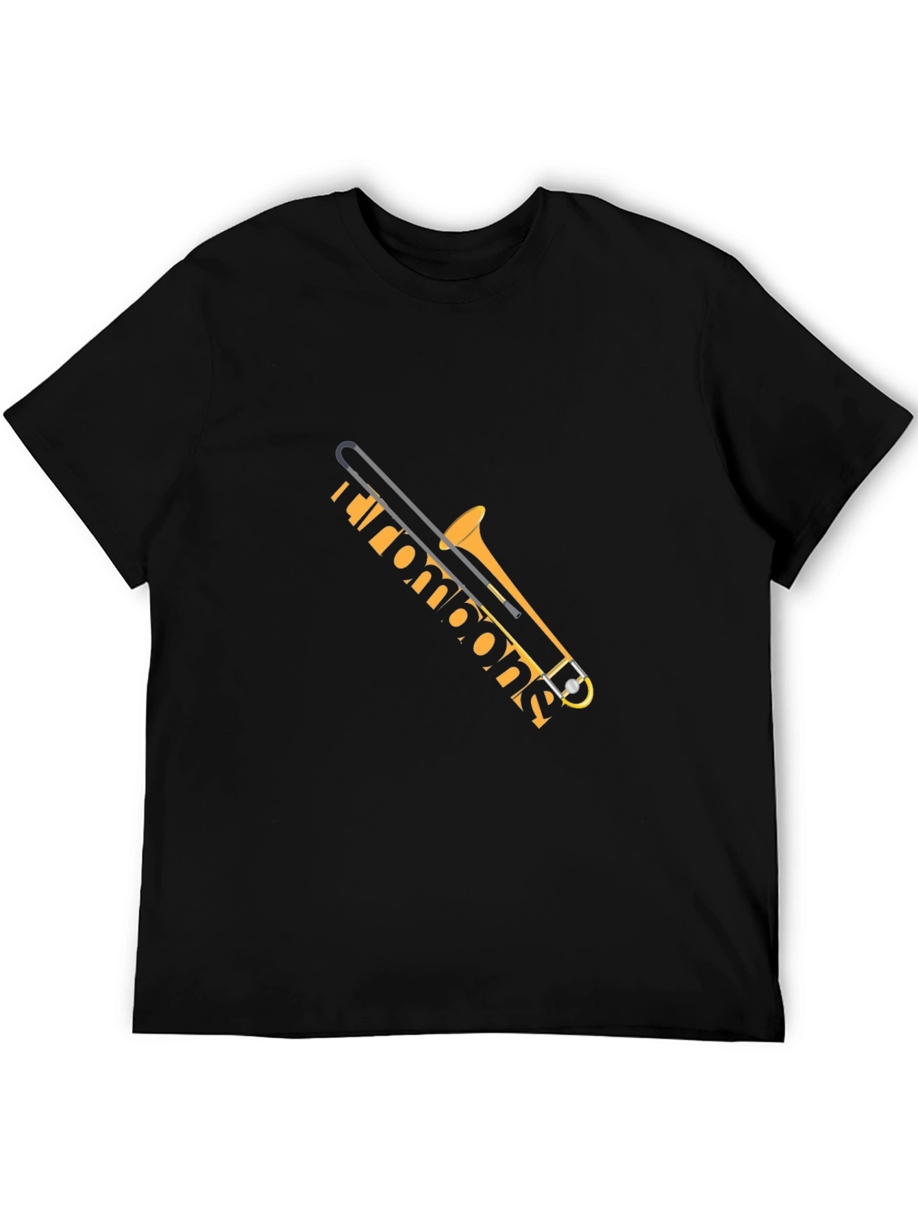 Trombone Graphic Tee - Black Musical Instrument T-Shirt