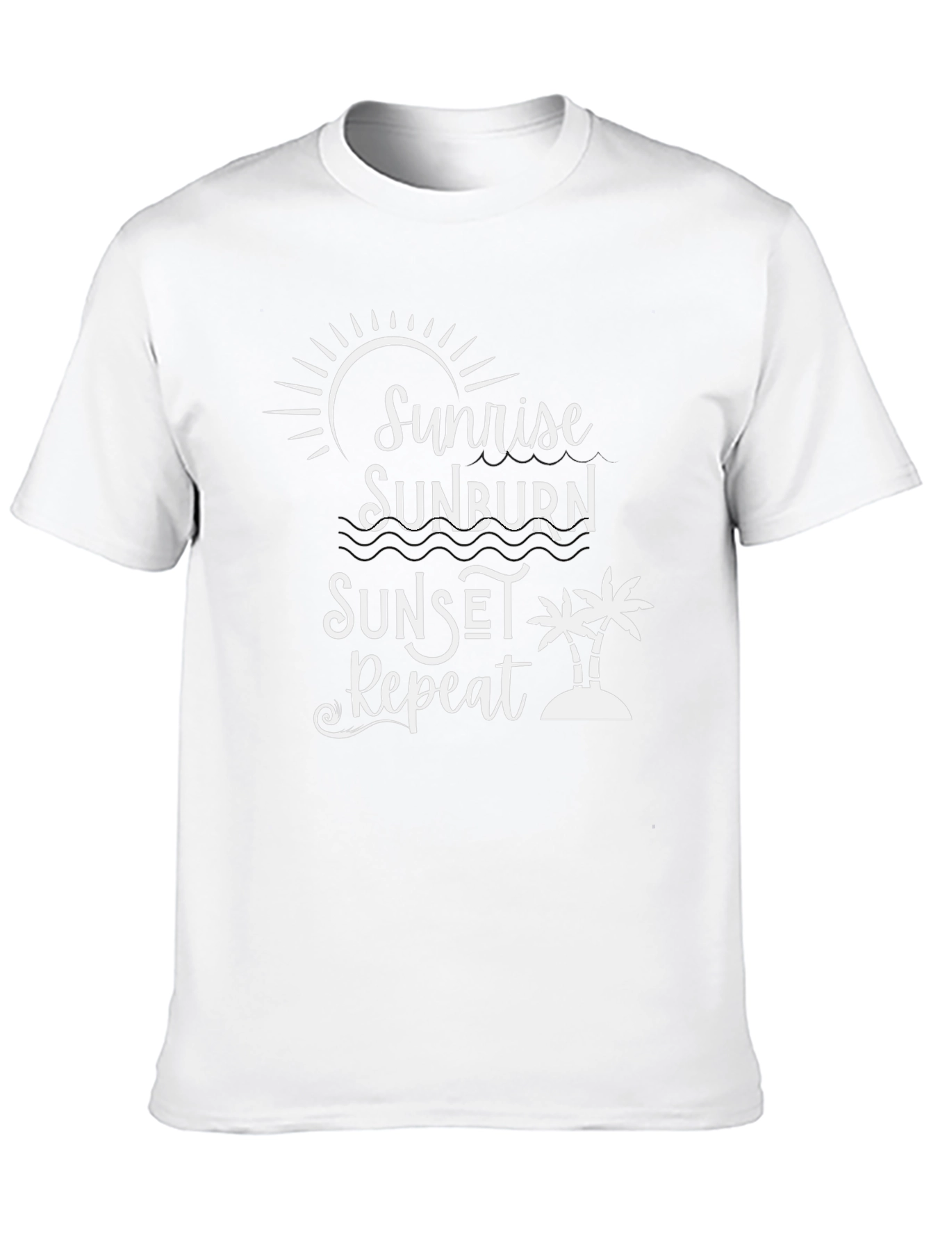 Sunrise Sunburn Sunset Repeat Graphic Tee - Black