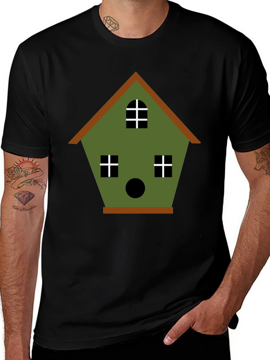 Birdhouse Graphic Tee - Olive Green Cotton Blend