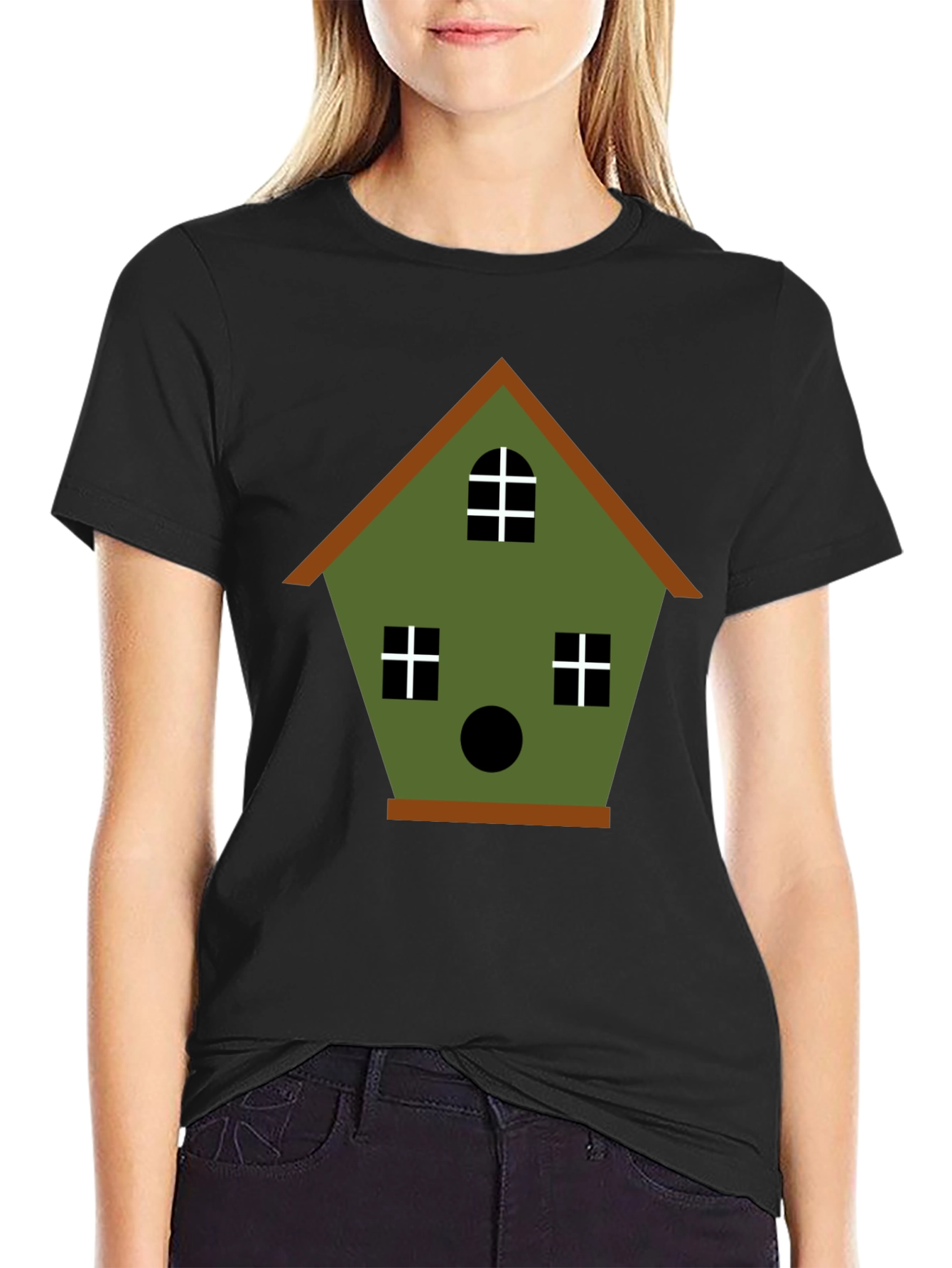 Birdhouse Graphic Tee - Olive Green Cotton Blend