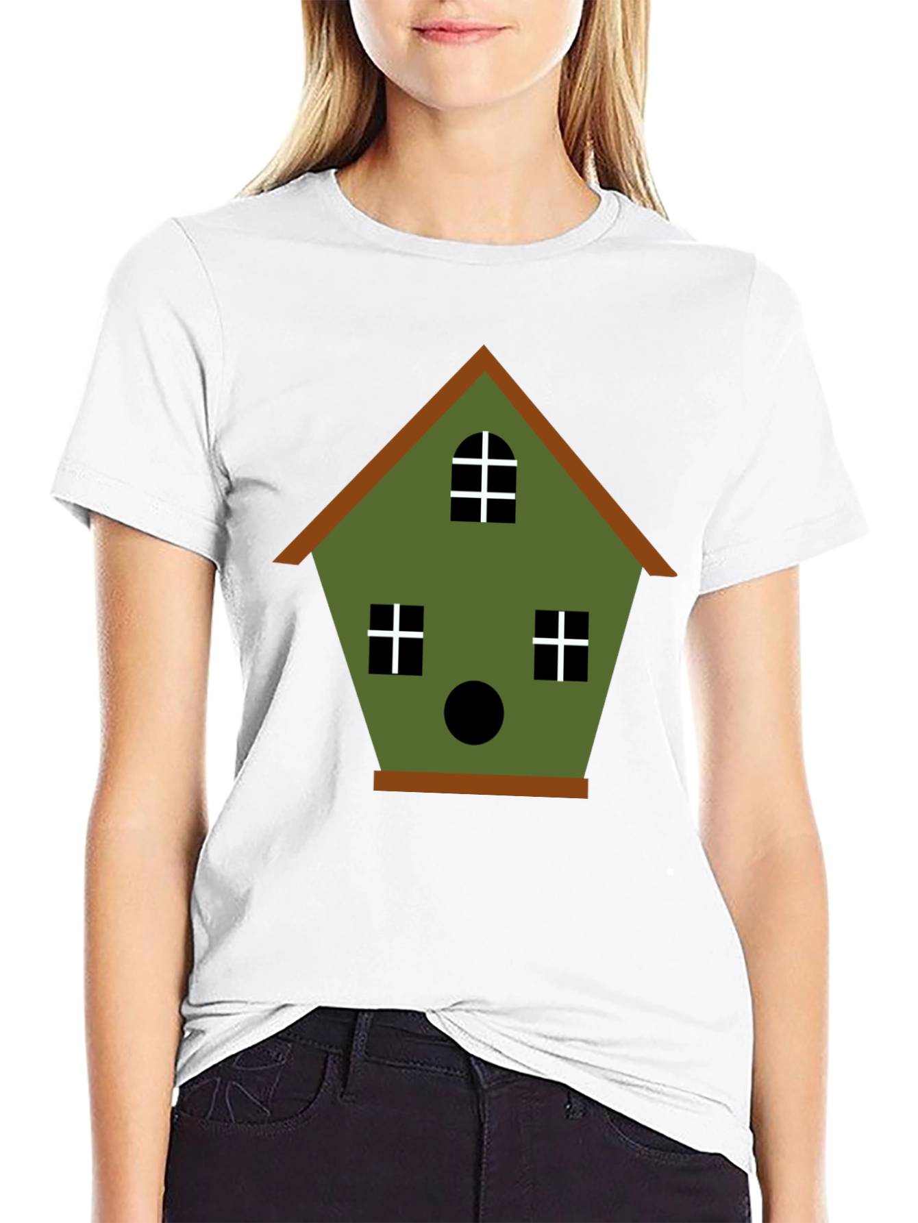 Birdhouse Graphic Tee - Olive Green Cotton Blend
