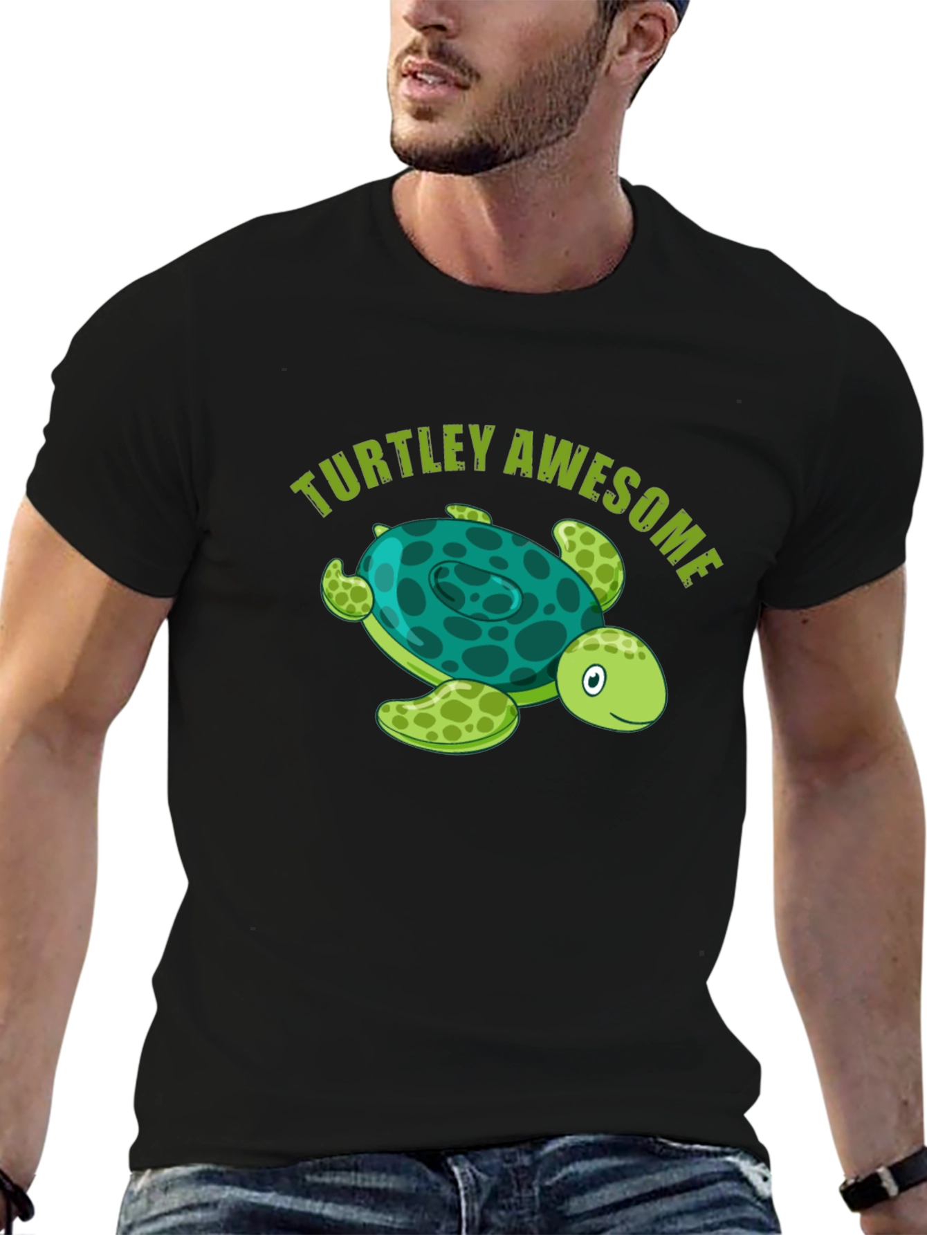 Turtley Awesome Black Graphic Tee