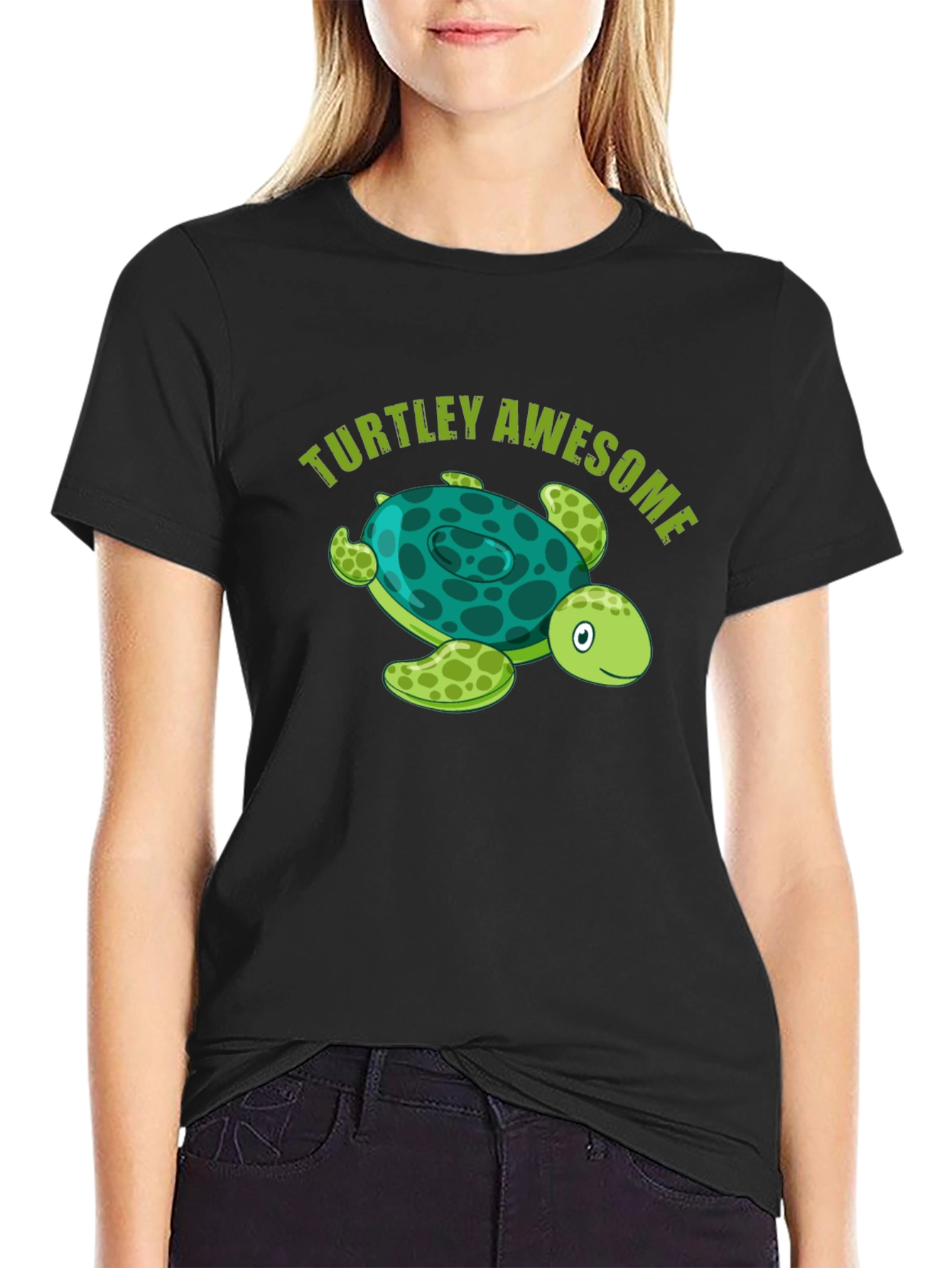 Turtley Awesome Black Graphic Tee