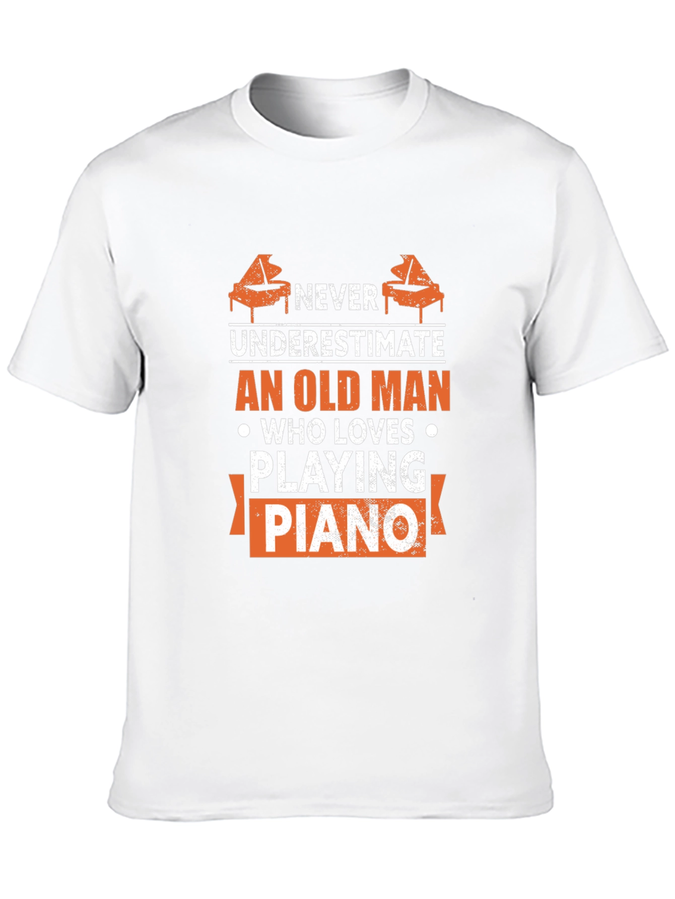 Never Underestimate Old Man Piano T-Shirt