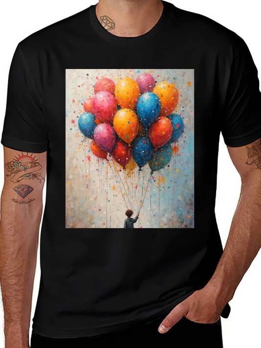 Colorful Balloons Graphic Tee - Artistic Design