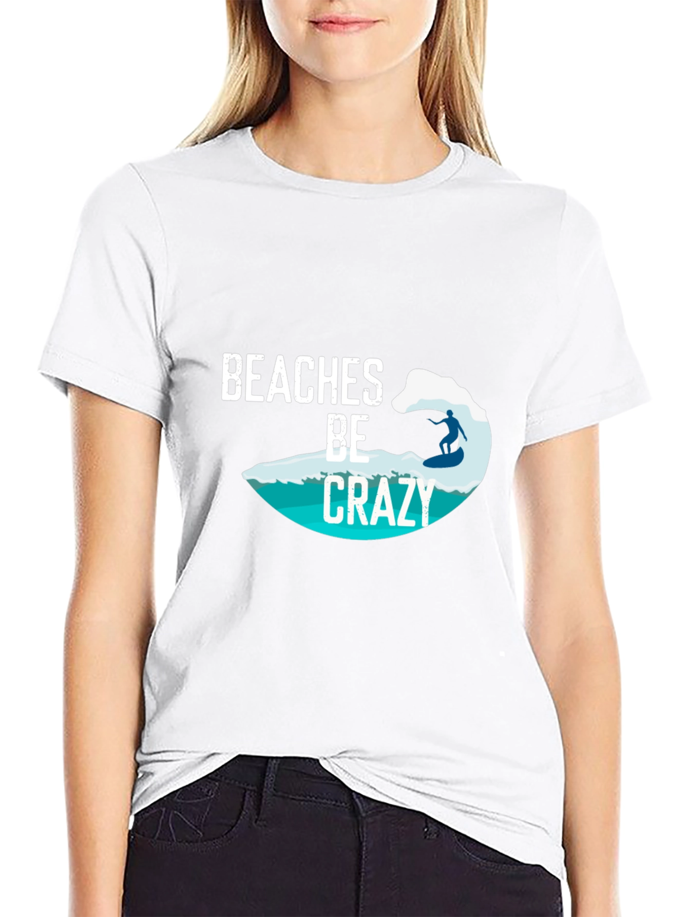 Beaches Be Crazy Surfer Tee