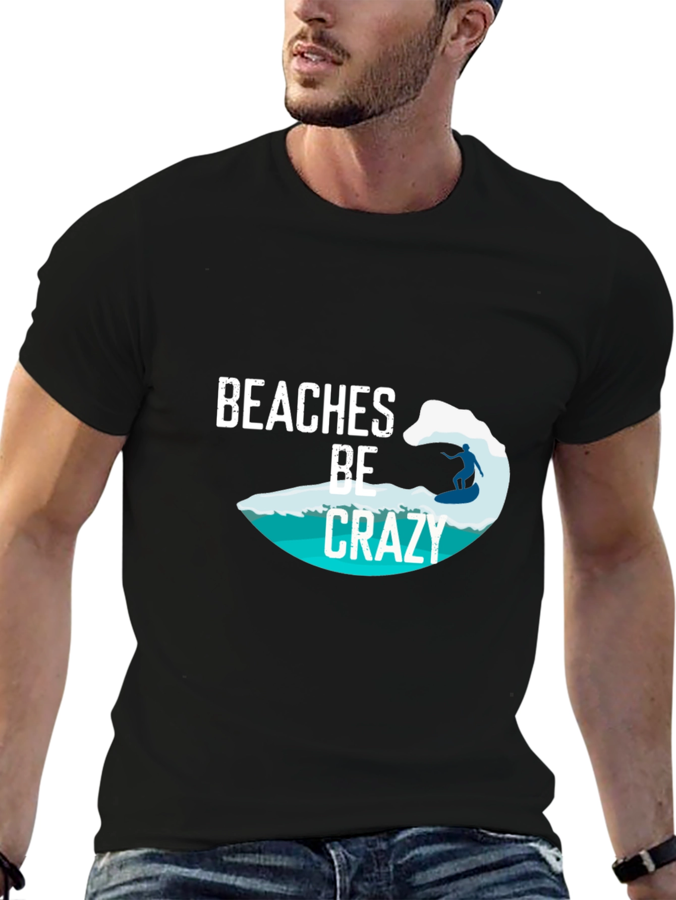 Beaches Be Crazy Surfer Tee