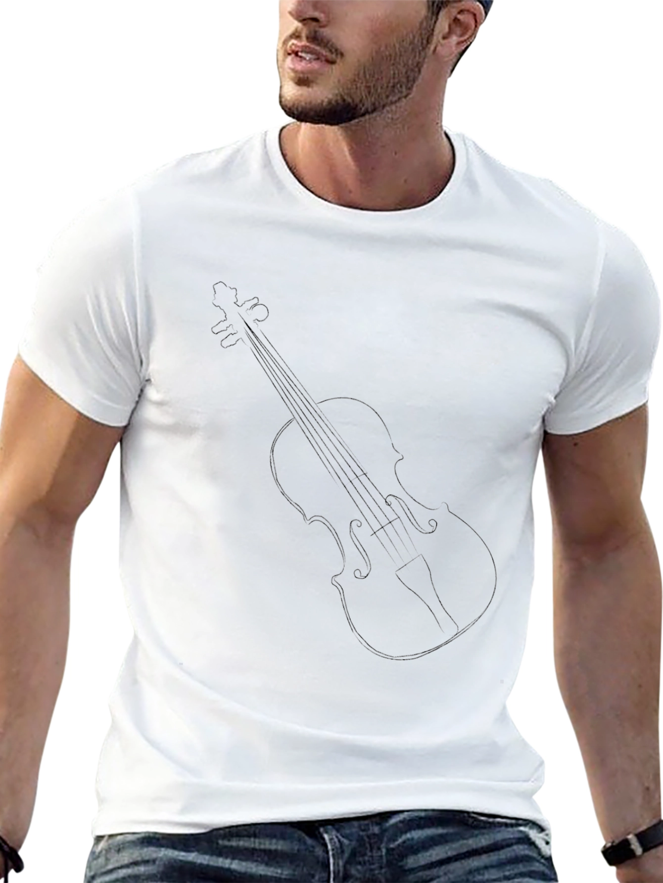 Violin Graphic Tee - Black