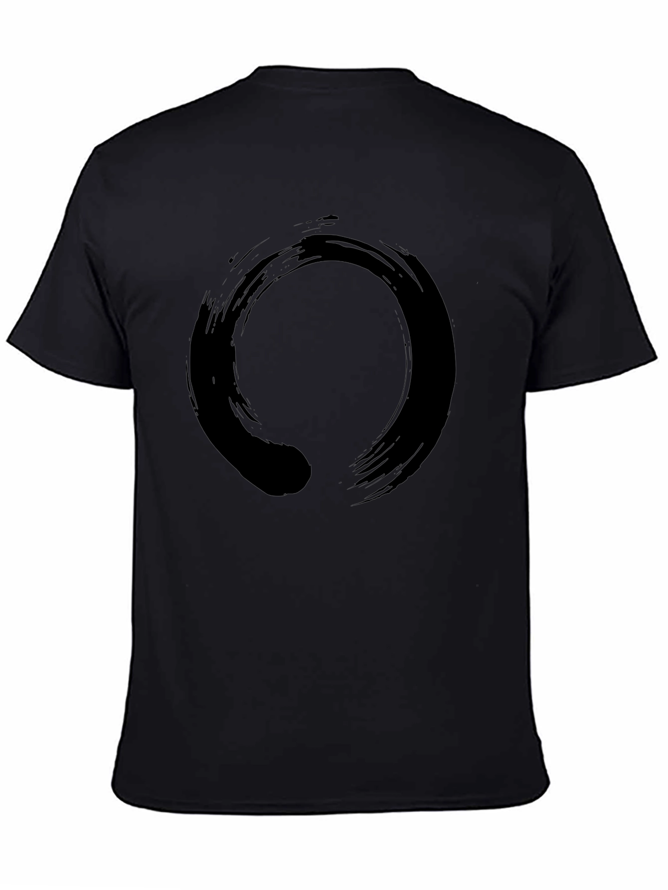 Zen Circle Graphic Black Cotton T-Shirt