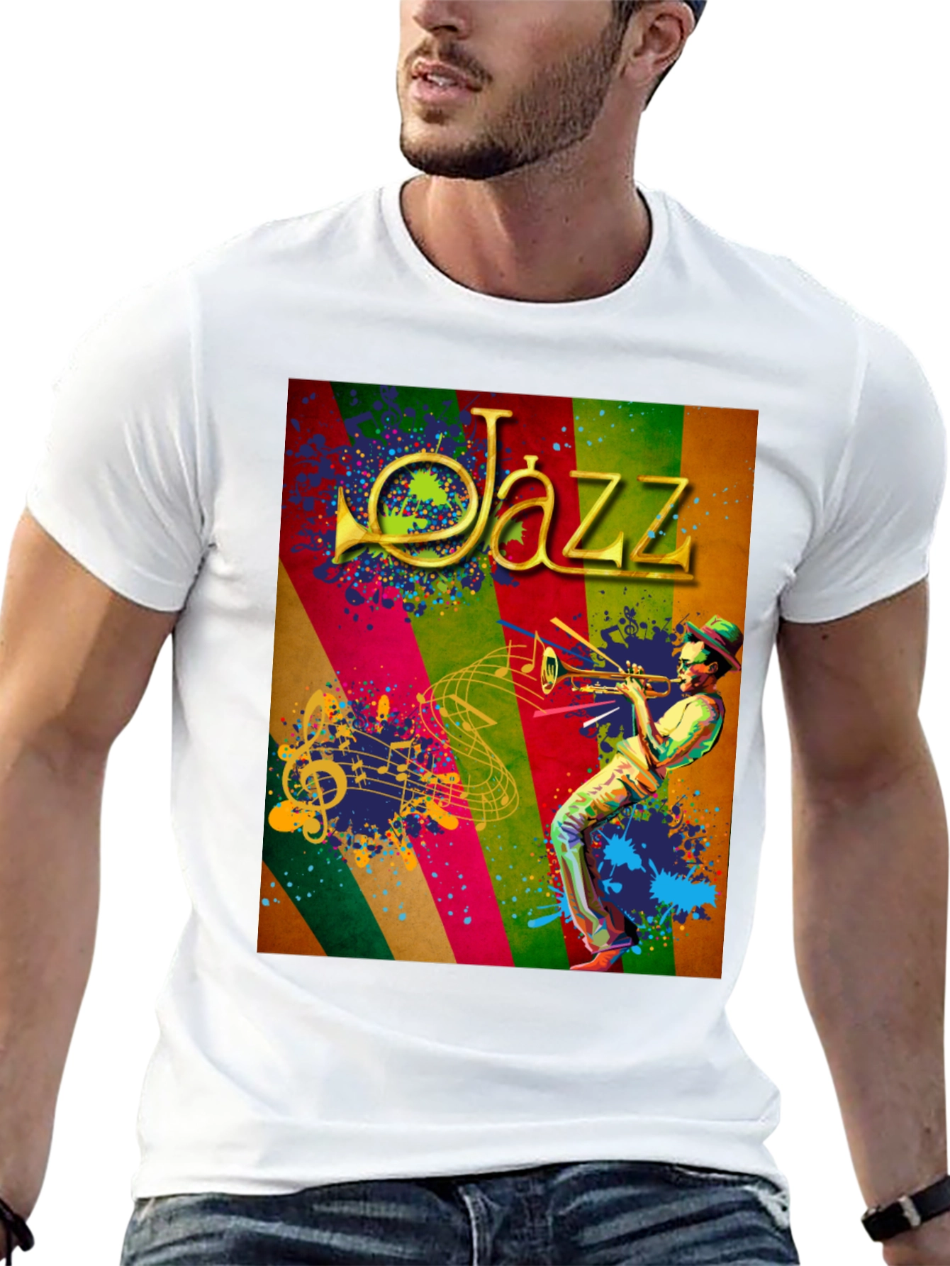Jazz Musician Graphic Tee - Cool Music T-Shirt