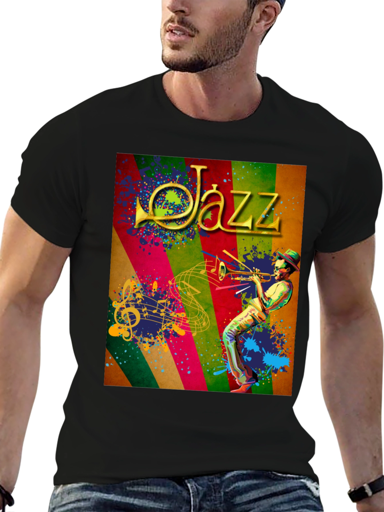 Jazz Musician Graphic Tee - Cool Music T-Shirt