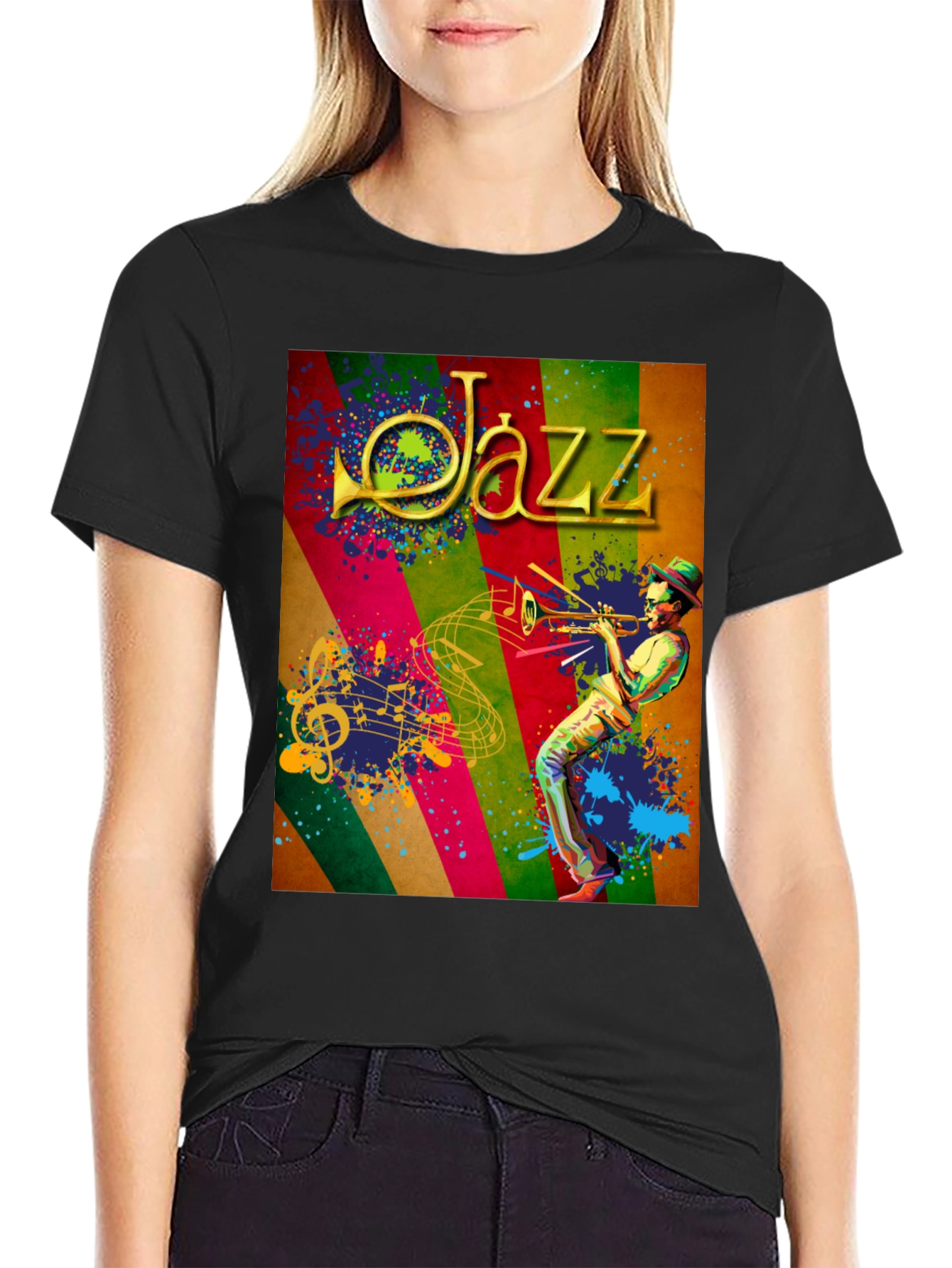 Jazz Musician Graphic Tee - Cool Music T-Shirt