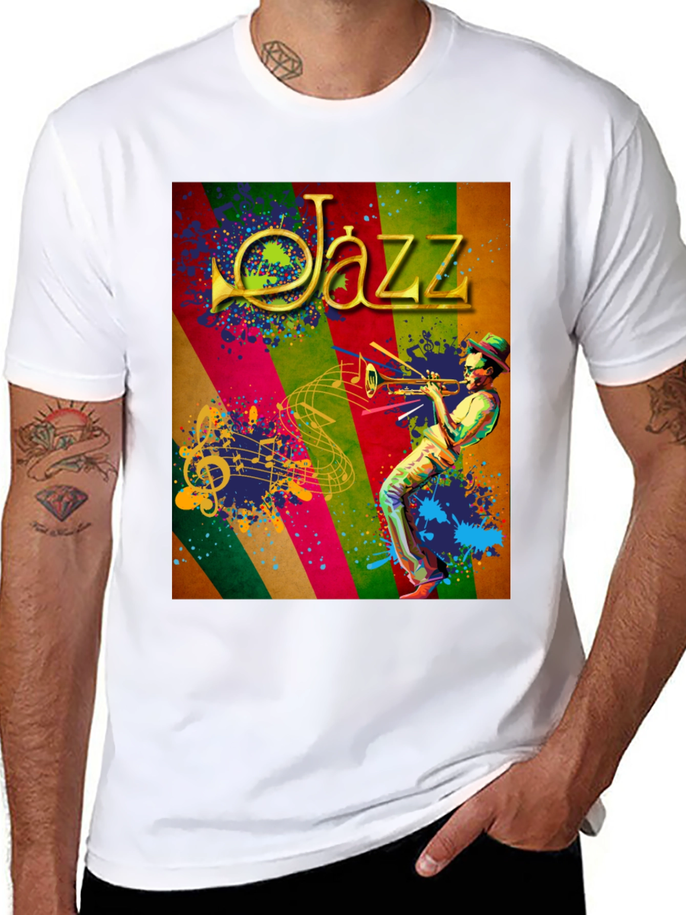 Jazz Musician Graphic Tee - Cool Music T-Shirt