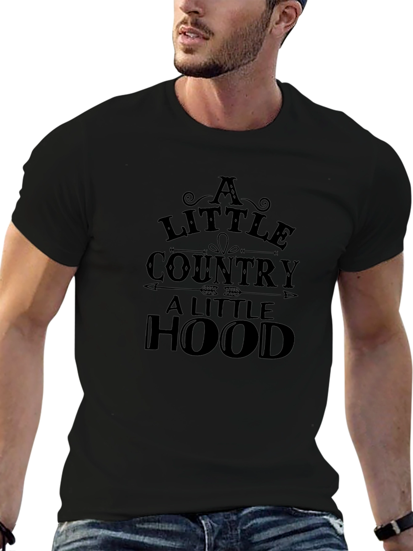 A Little Country A Little Hood Black T-Shirt