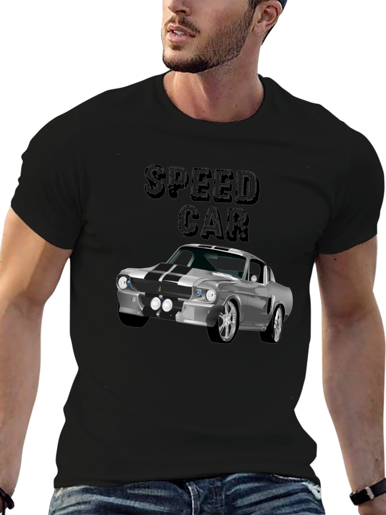 Classic Speed Car Graphic Tee - Black