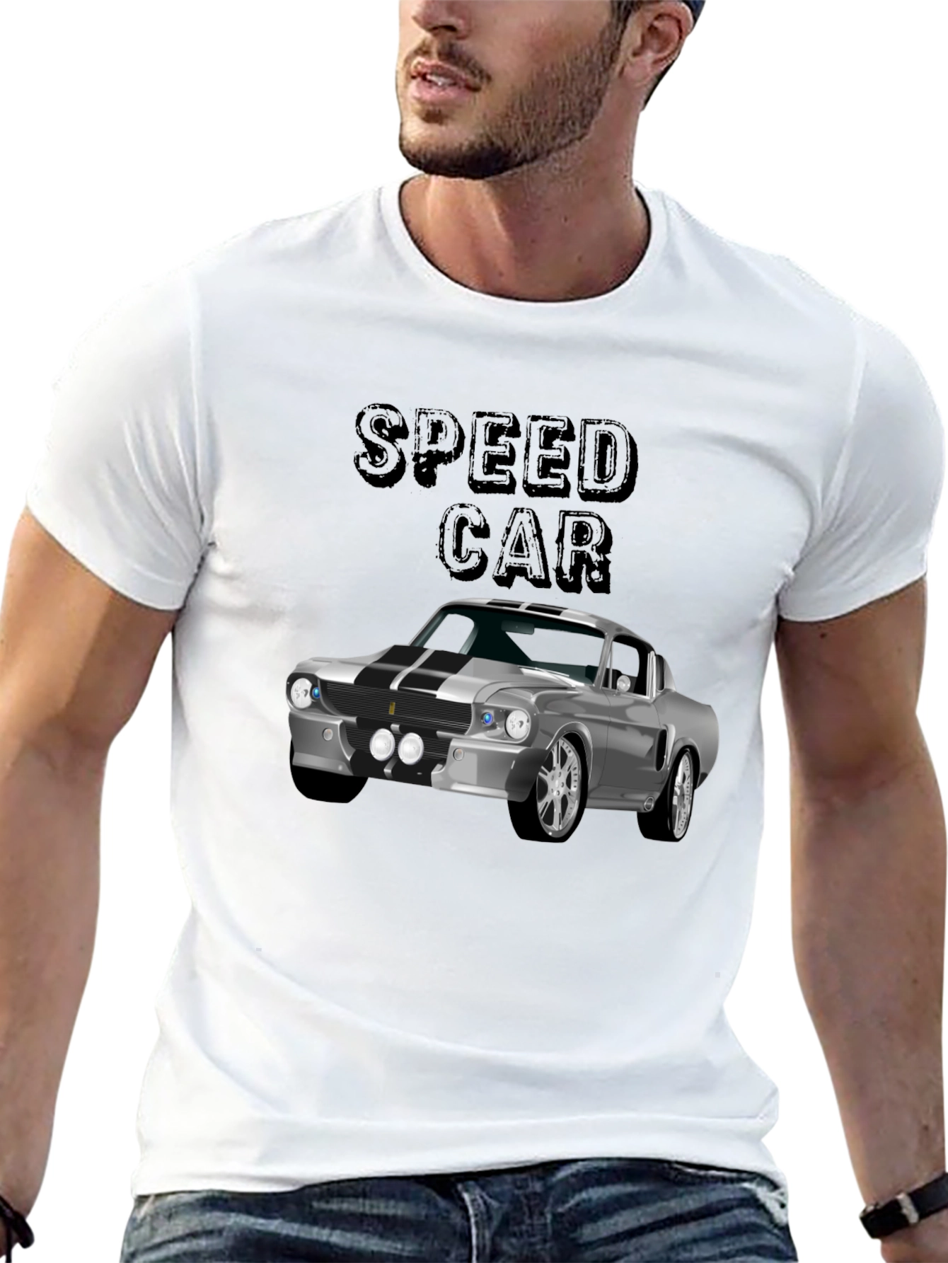 Classic Speed Car Graphic Tee - Black