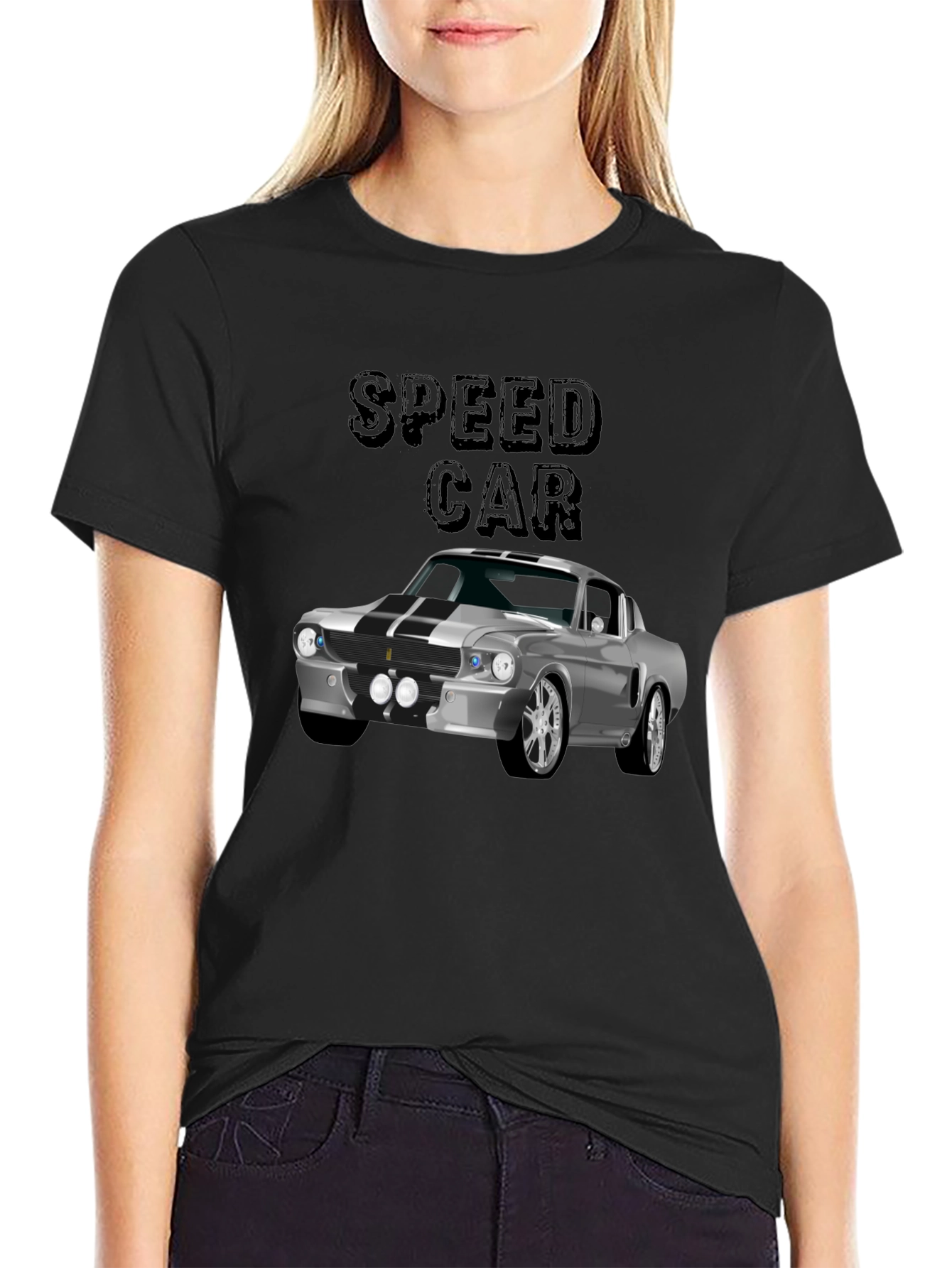 Classic Speed Car Graphic Tee - Black