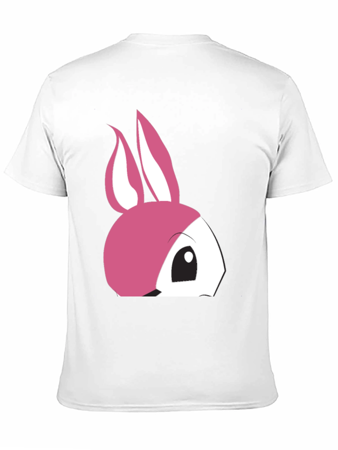 Cute Pink Bunny Graphic T-Shirt - Black Cotton Tee