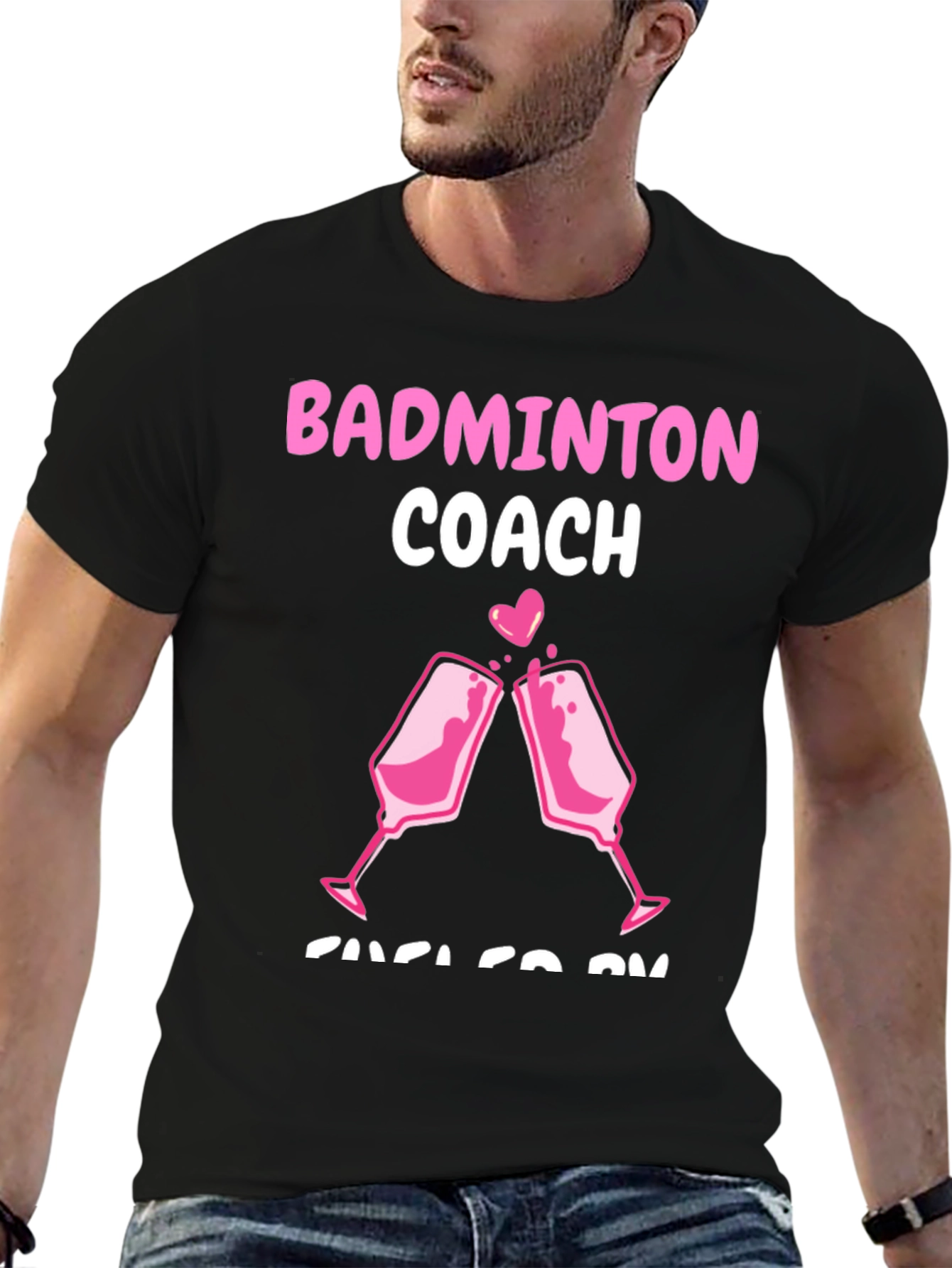 Badminton Coach T-Shirt - Pink Toast Design