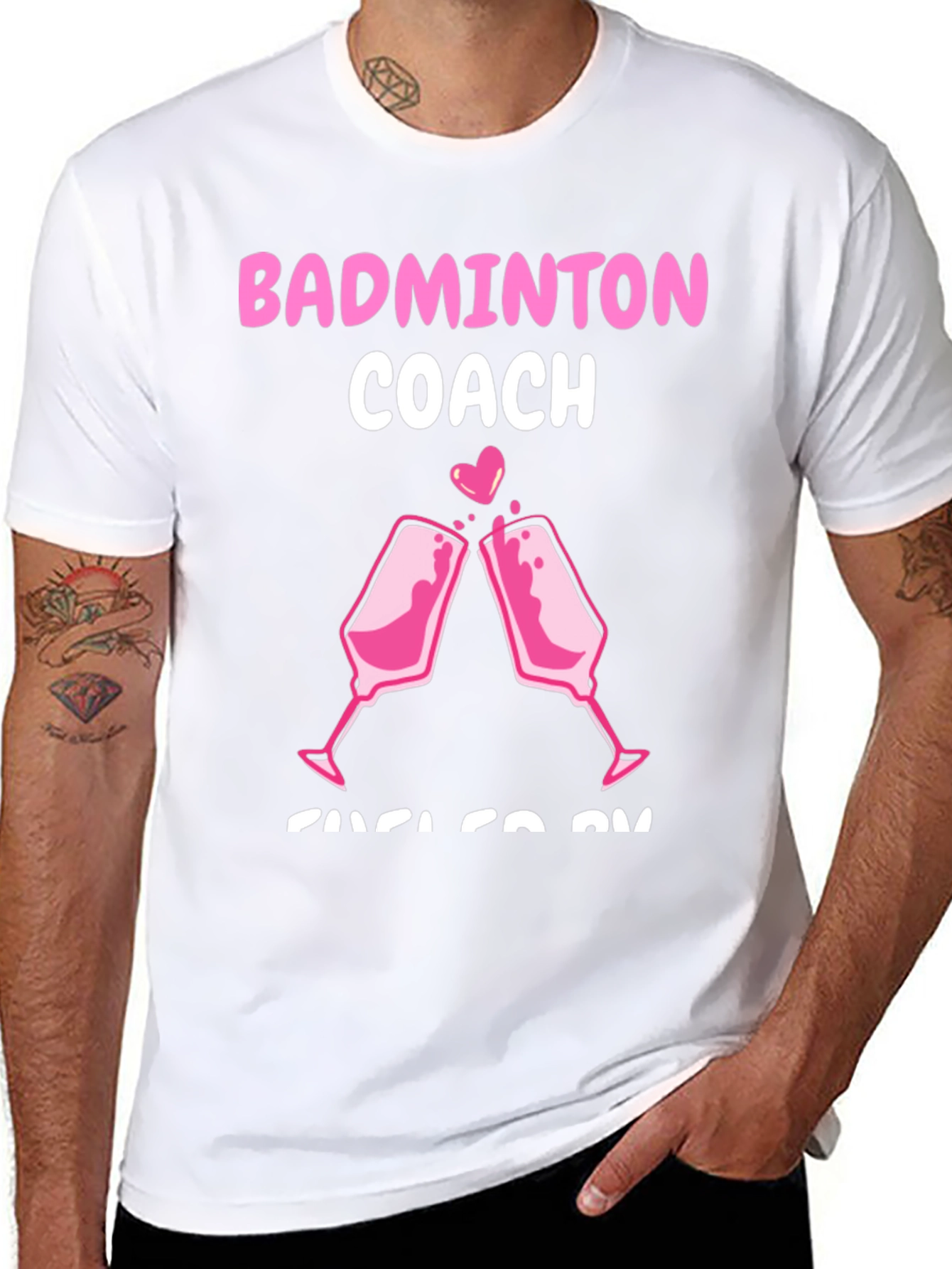 Badminton Coach T-Shirt - Pink Toast Design