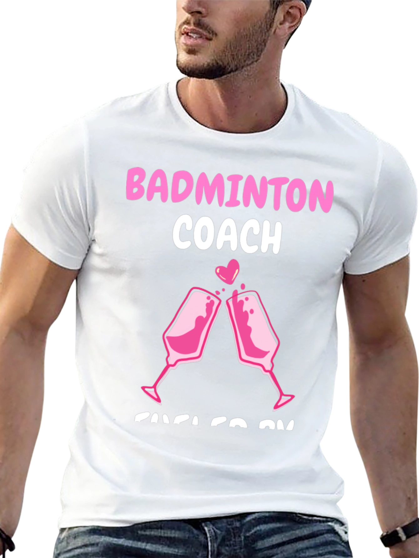Badminton Coach T-Shirt - Pink Toast Design