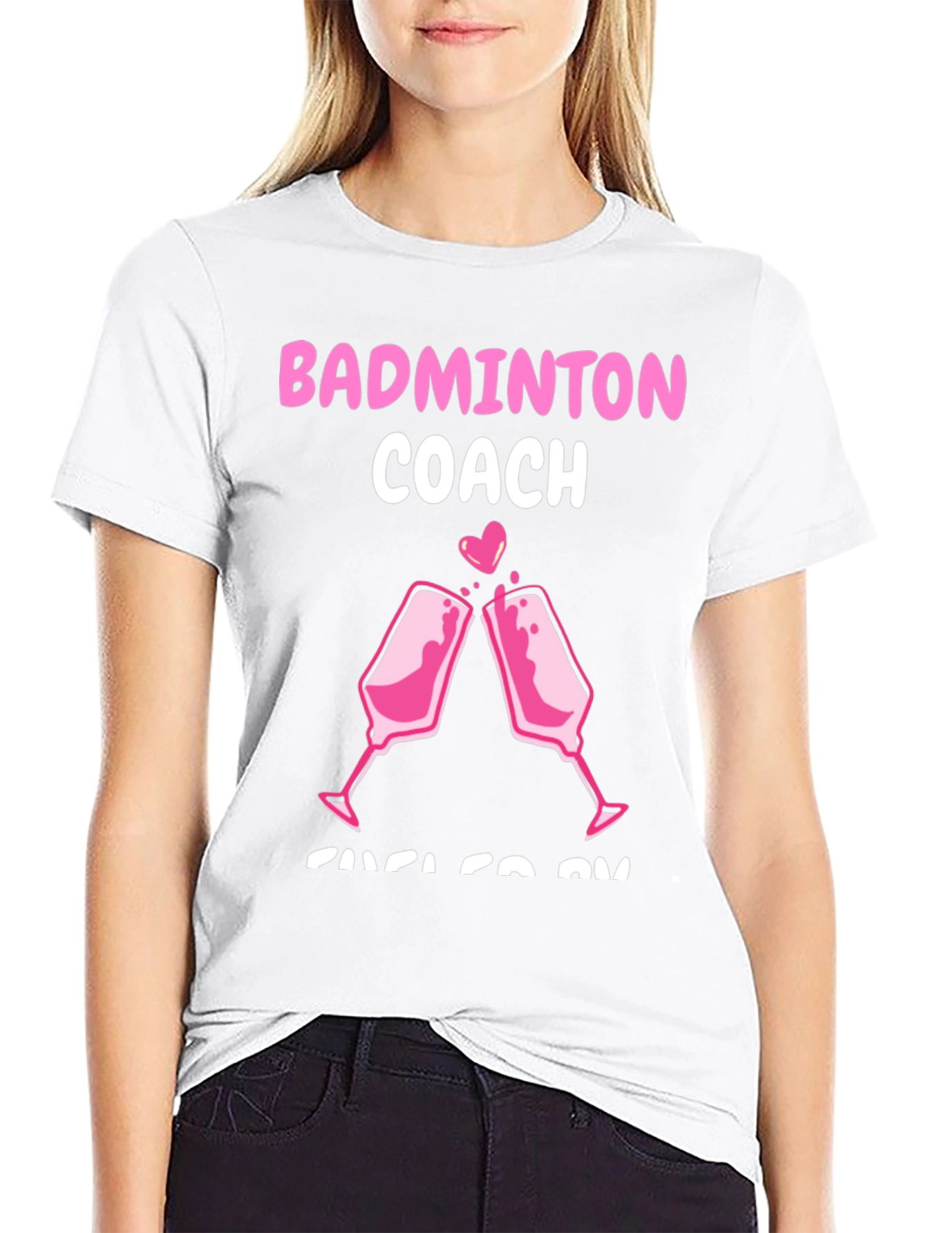 Badminton Coach T-Shirt - Pink Toast Design