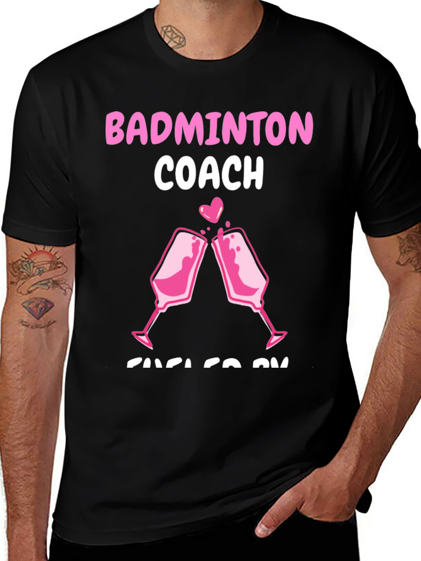 Badminton Coach T-Shirt - Pink Toast Design