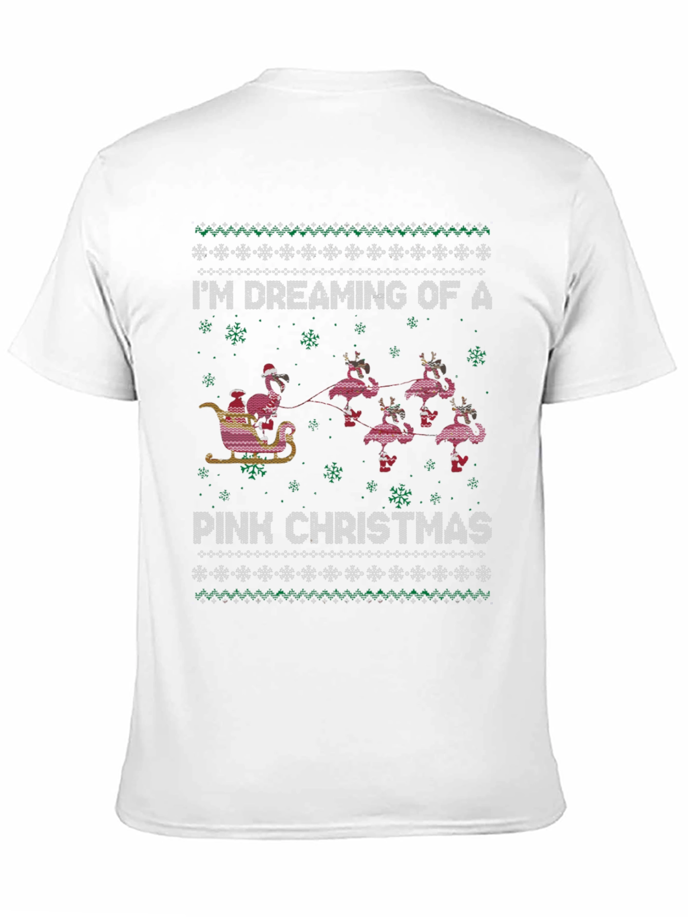 Pink Christmas Flamingo Ugly Sweater T-Shirt