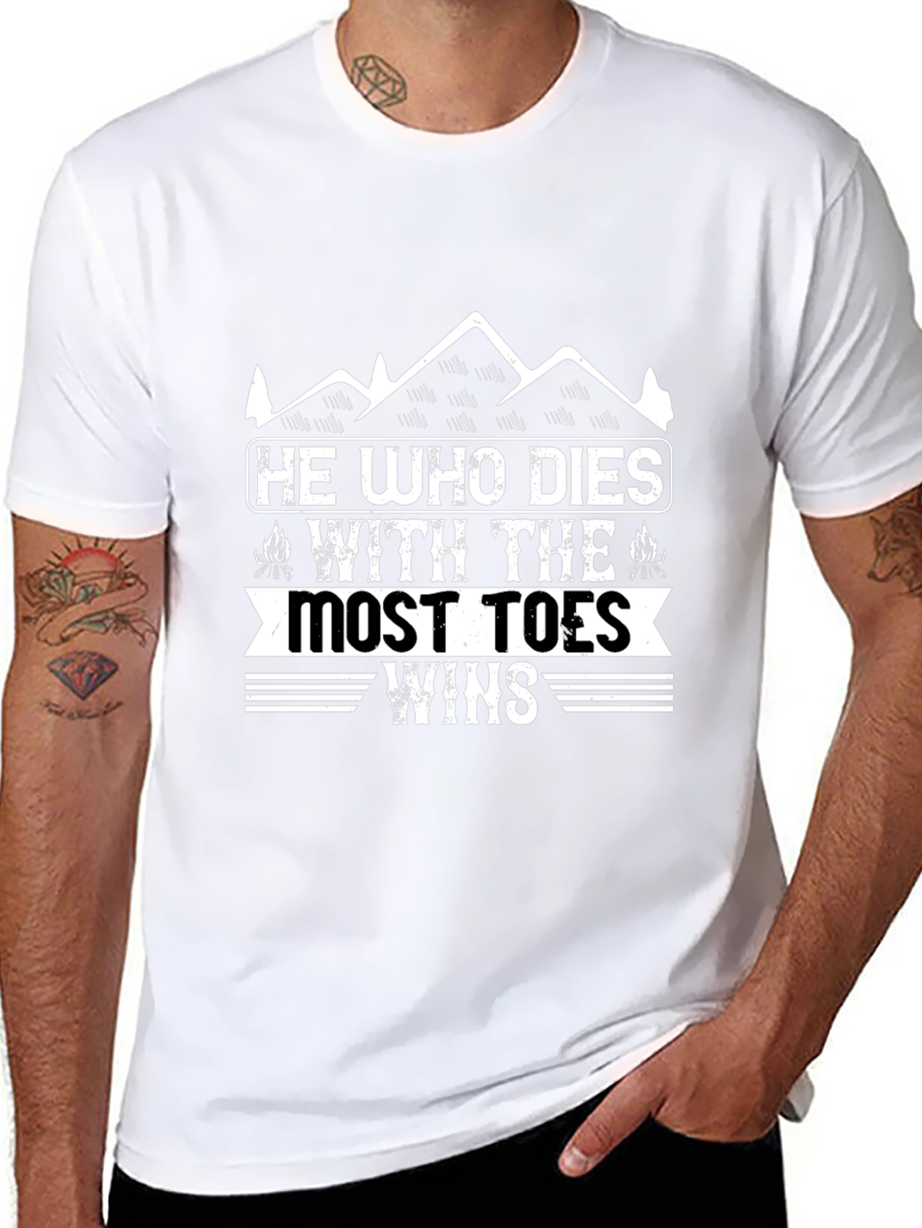 He Who Dies With The Most Toes Wins T-Shirt