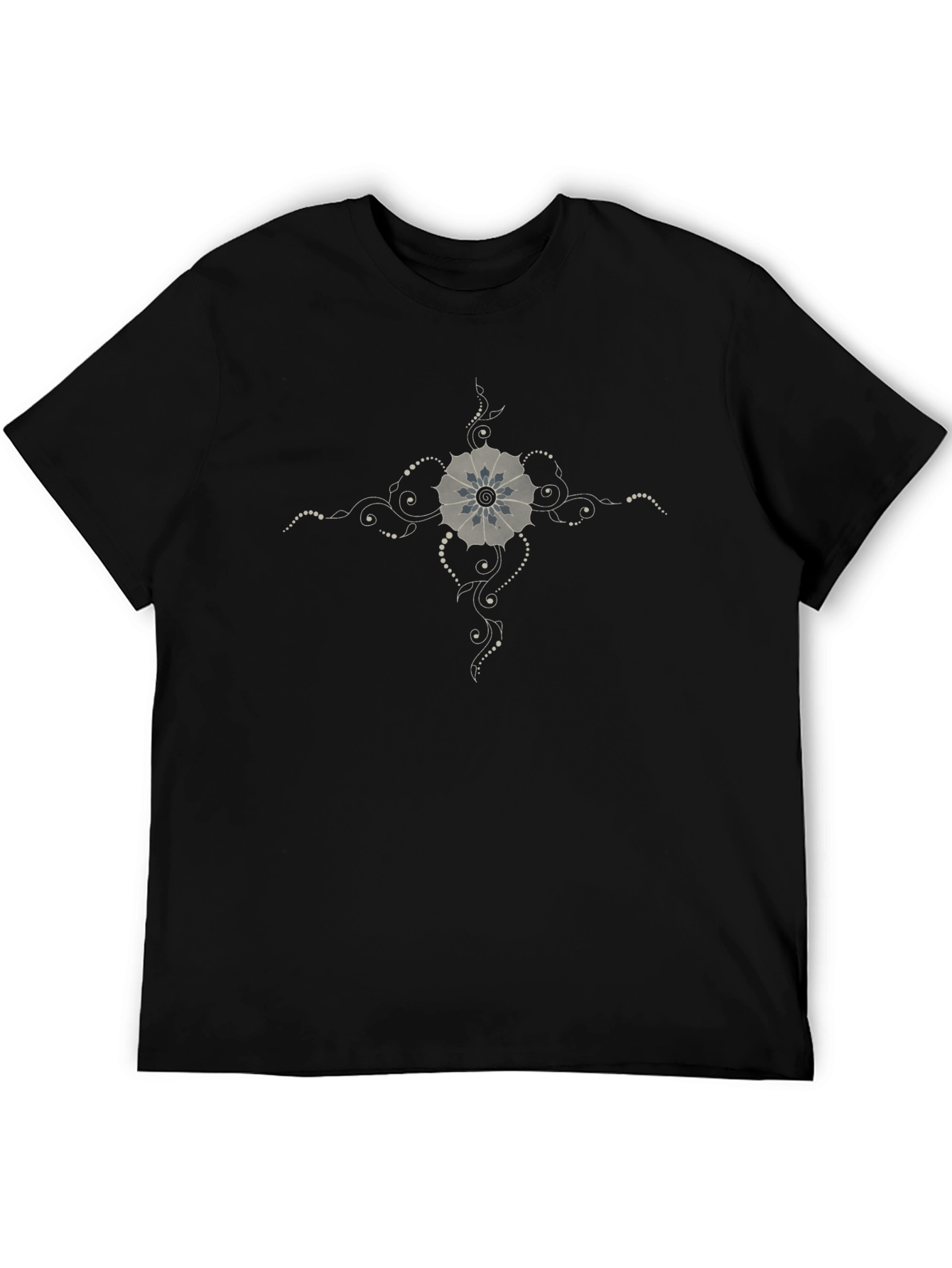 Stylish Black T-Shirt with Floral Graphic Print