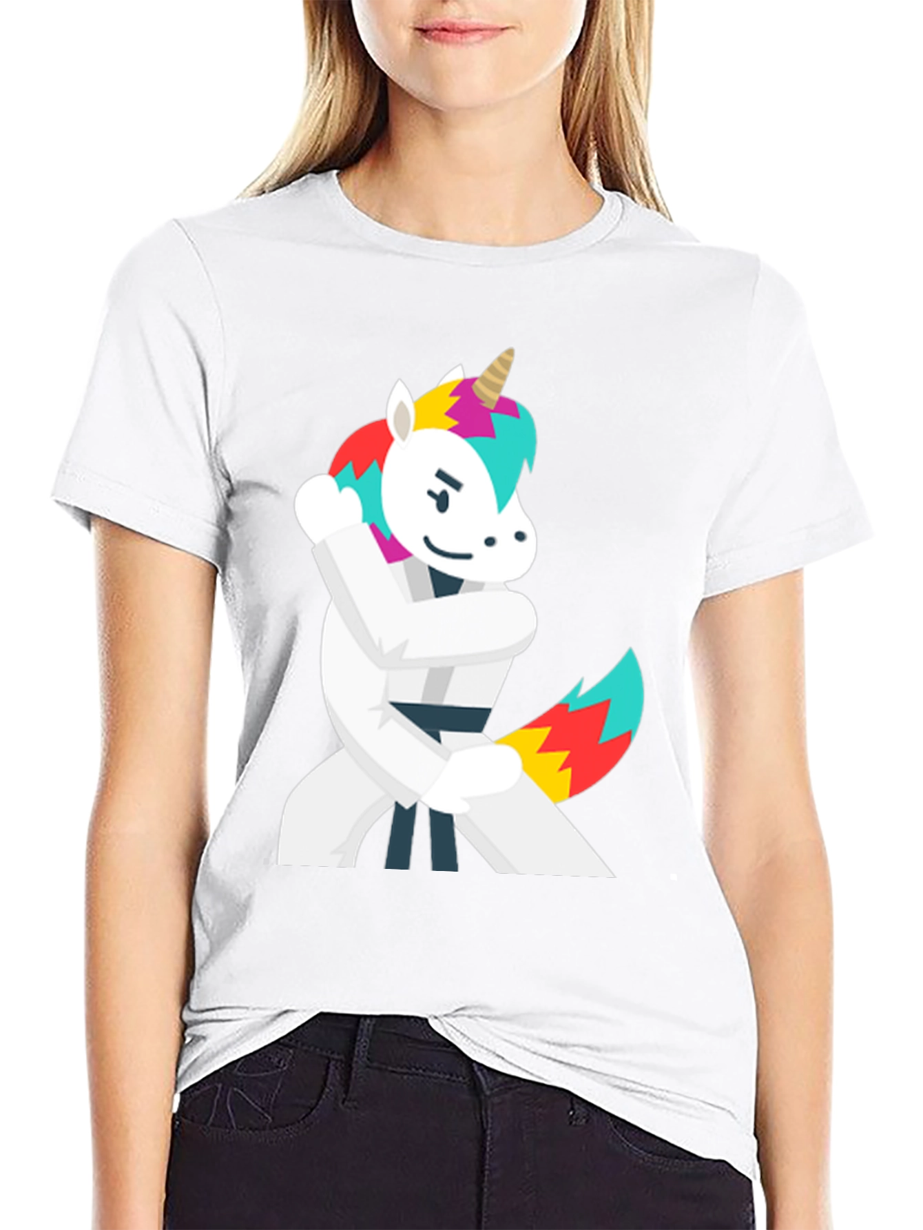 Karate Unicorn Black T-Shirt