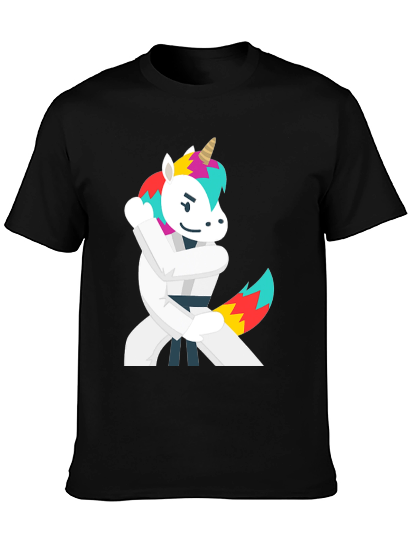Karate Unicorn Black T-Shirt