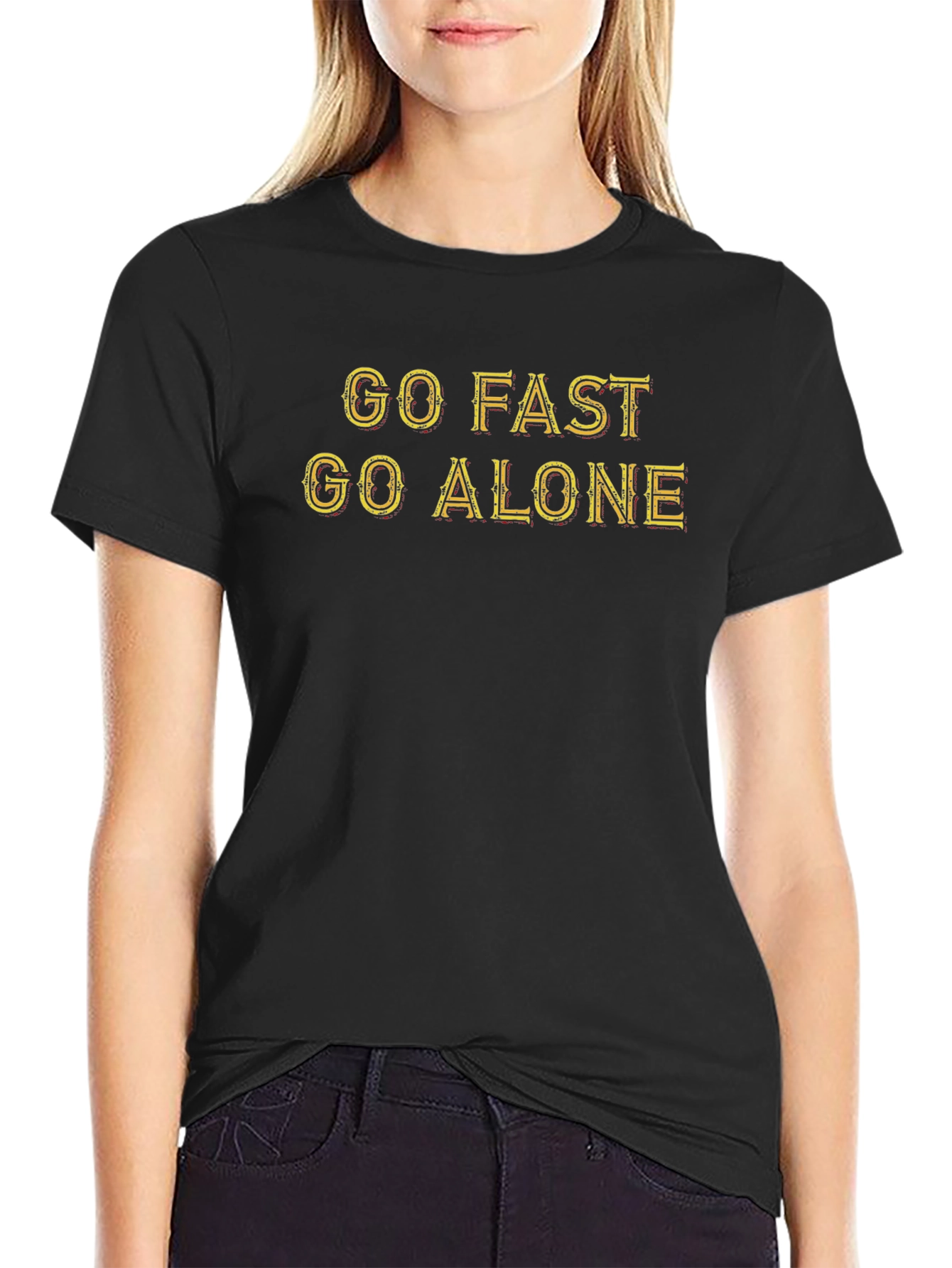 Go Fast Go Alone Graphic Tee - Black
