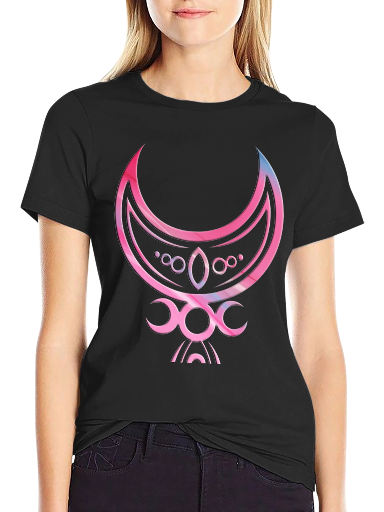 Mystic Moon Goddess T-Shirt - Black