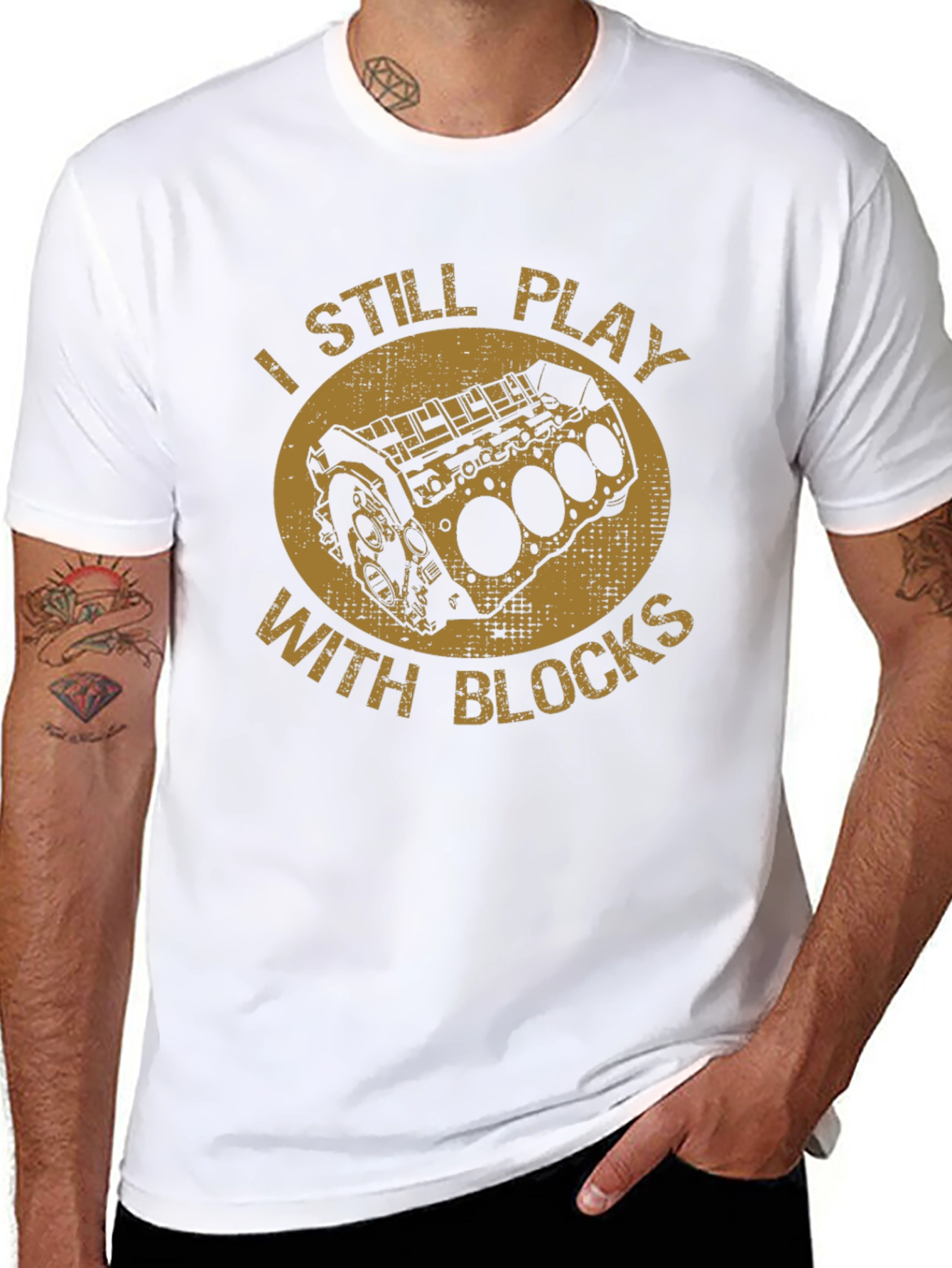 I Still Play With Blocks Black T-Shirt