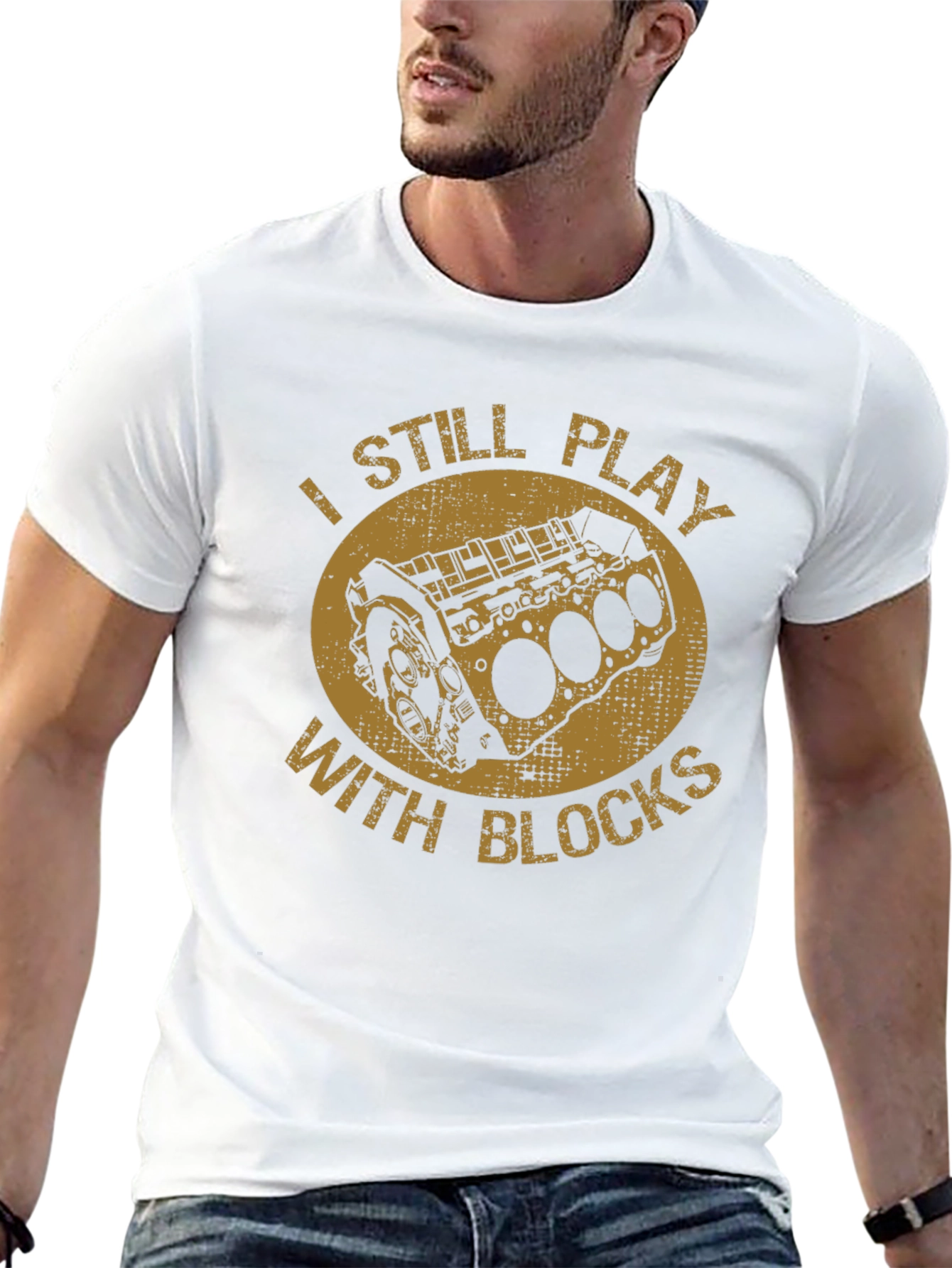 I Still Play With Blocks Black T-Shirt
