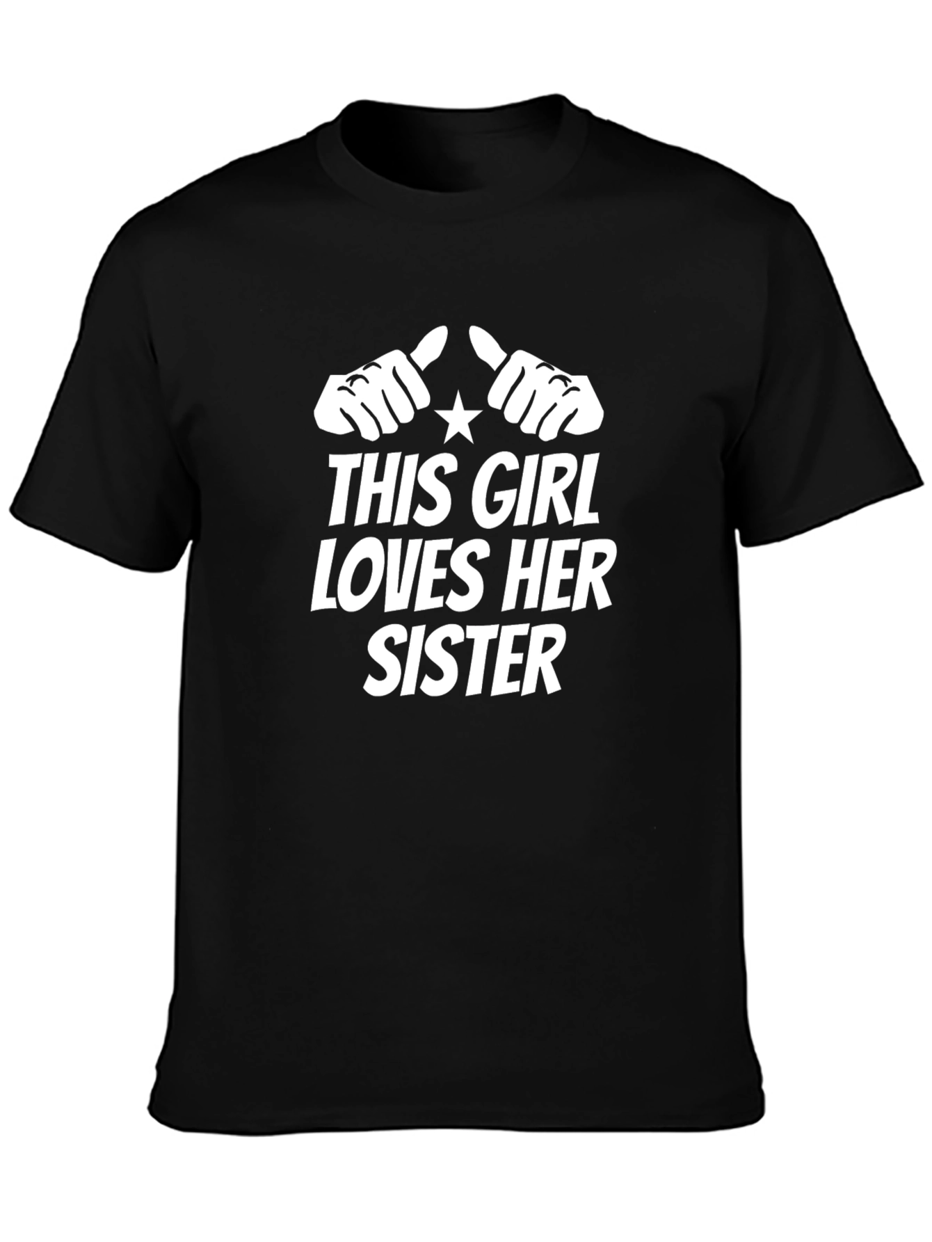 This Girl Loves Her Sister Black T-Shirt