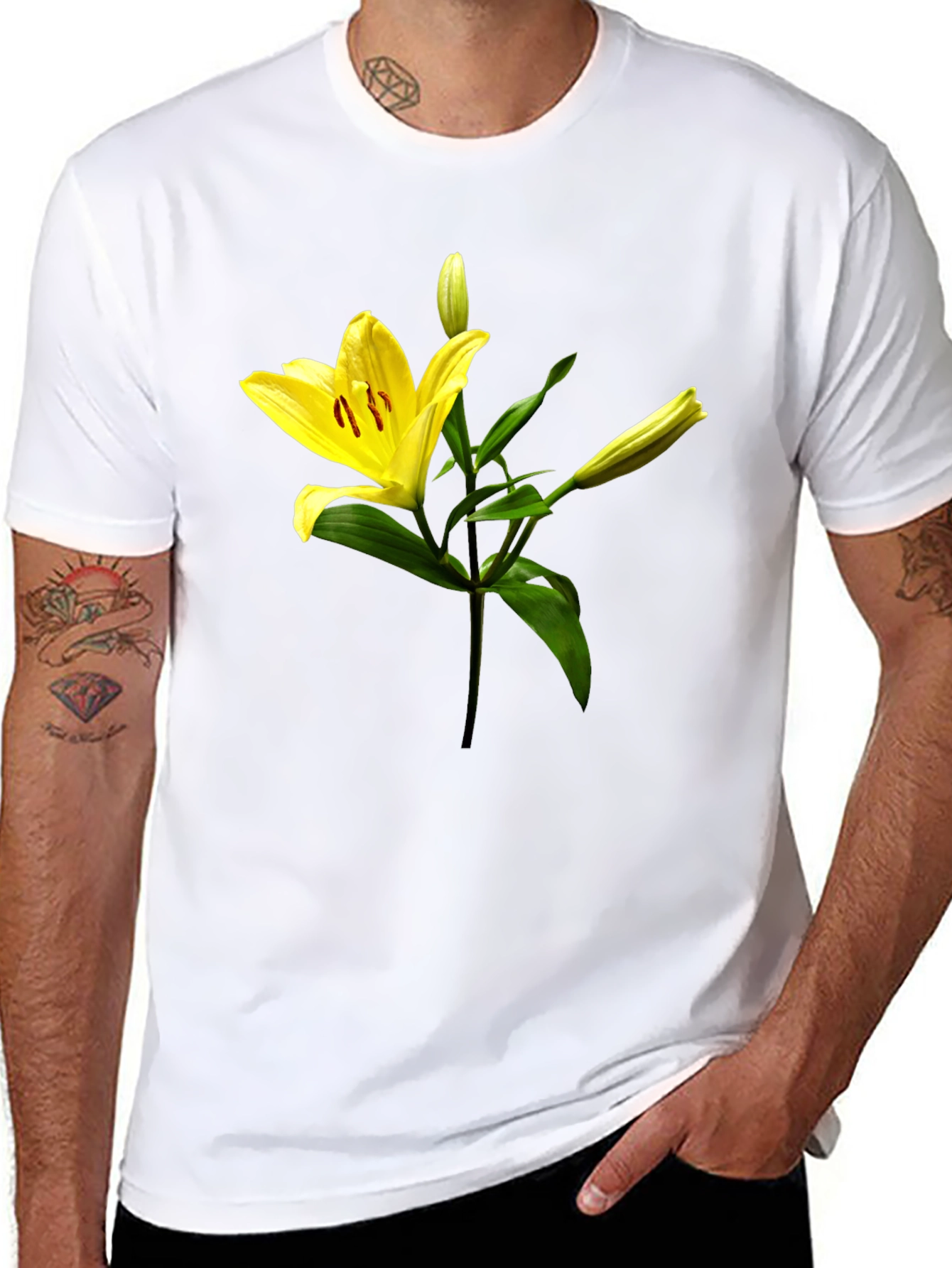 Floral Lily Graphic Print T-Shirt