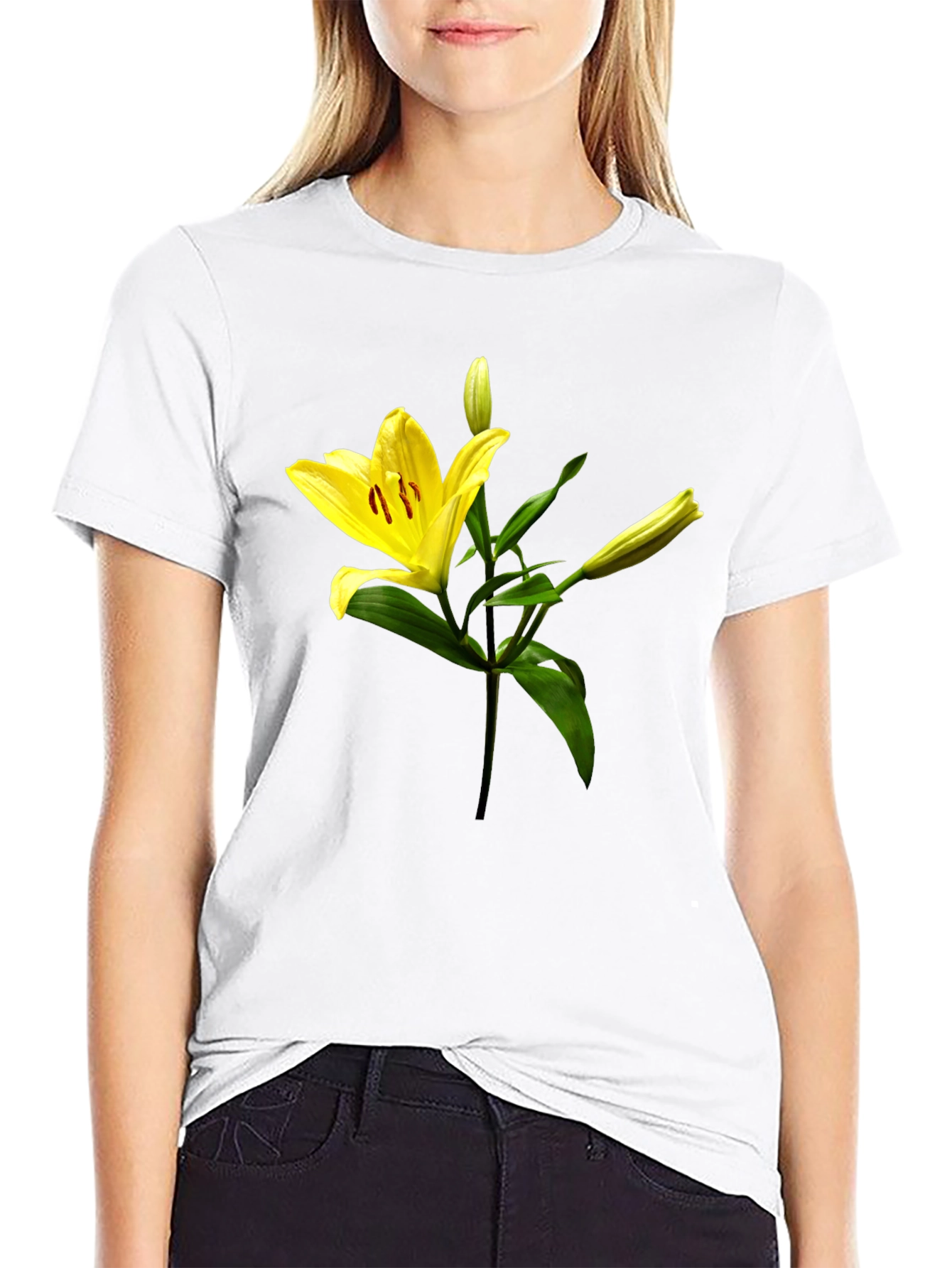 Floral Lily Graphic Print T-Shirt