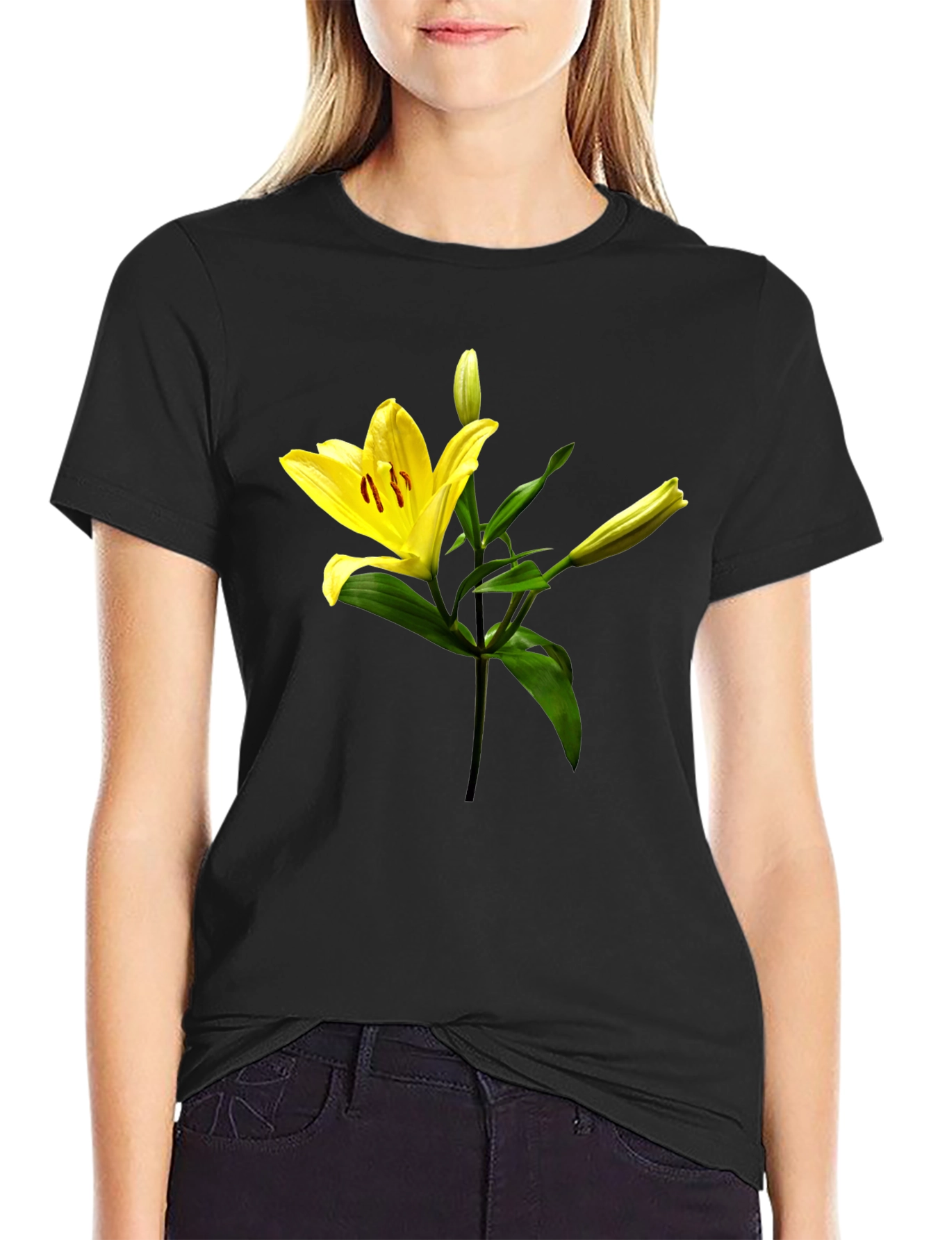 Floral Lily Graphic Print T-Shirt