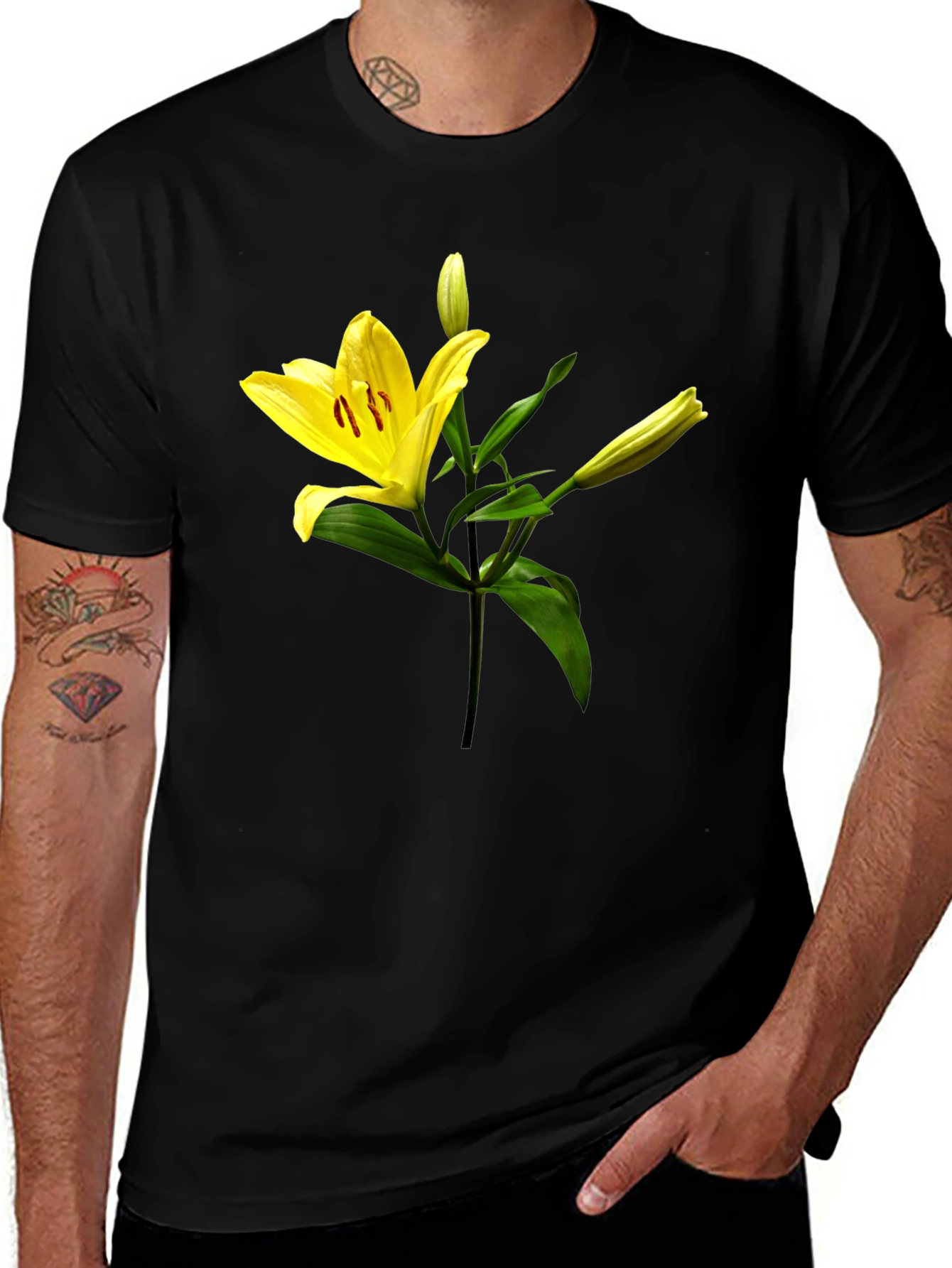 Floral Lily Graphic Print T-Shirt