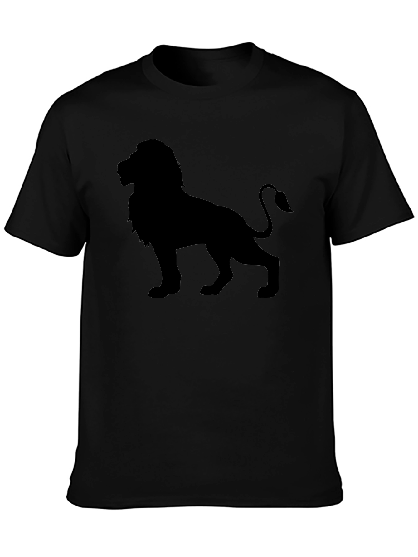 Lion Silhouette Graphic Black T-Shirt