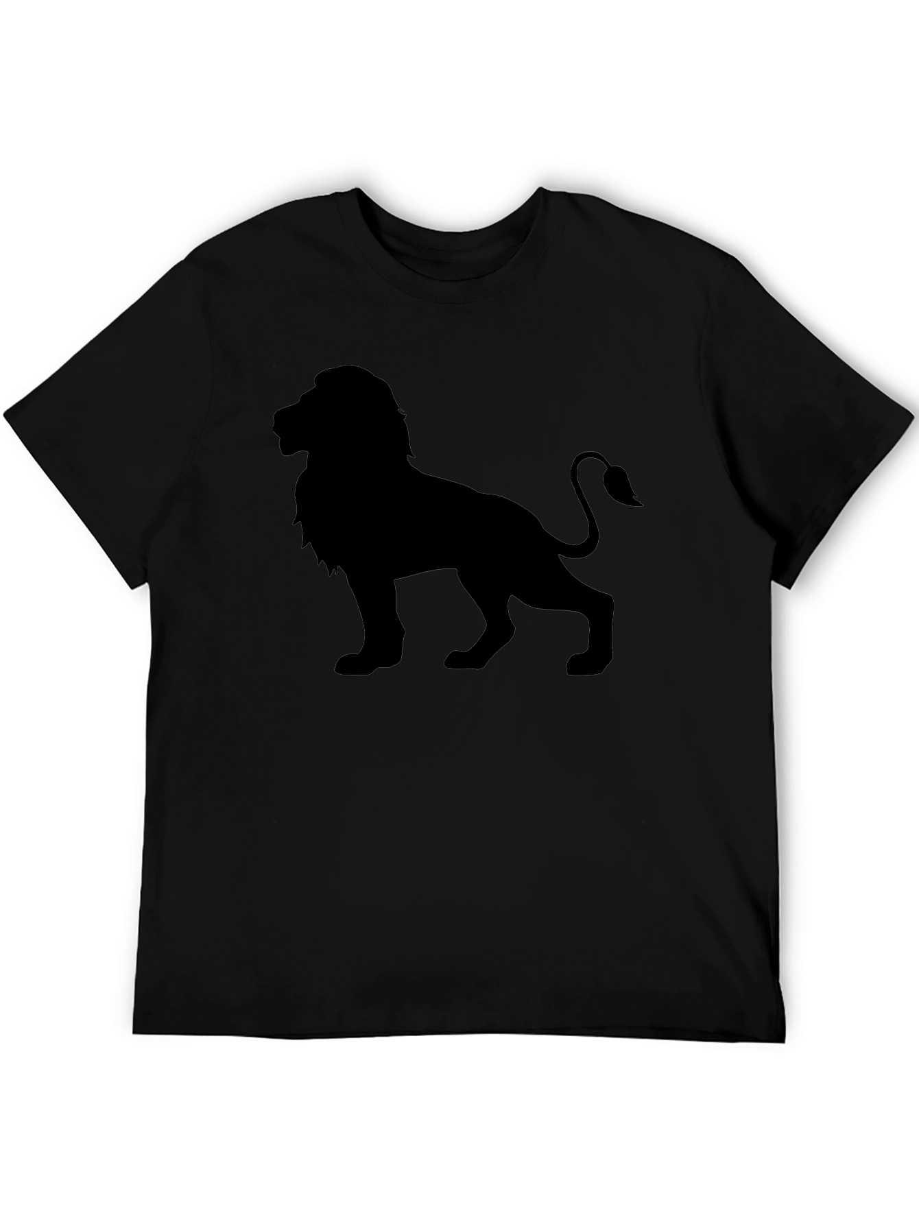 Lion Silhouette Graphic Black T-Shirt