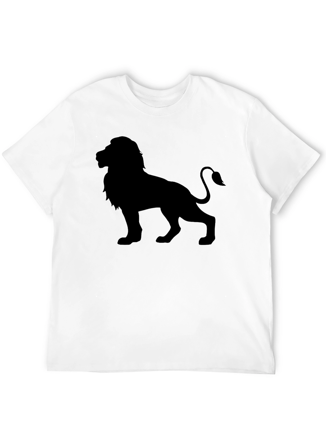 Lion Silhouette Graphic Black T-Shirt