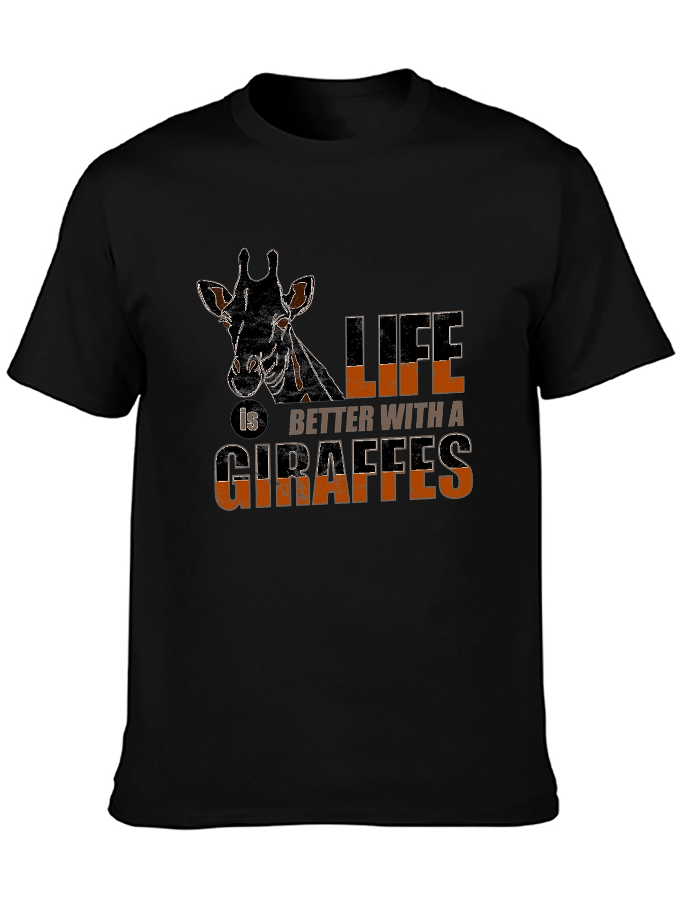 Giraffe Lovers Black Graphic Tee