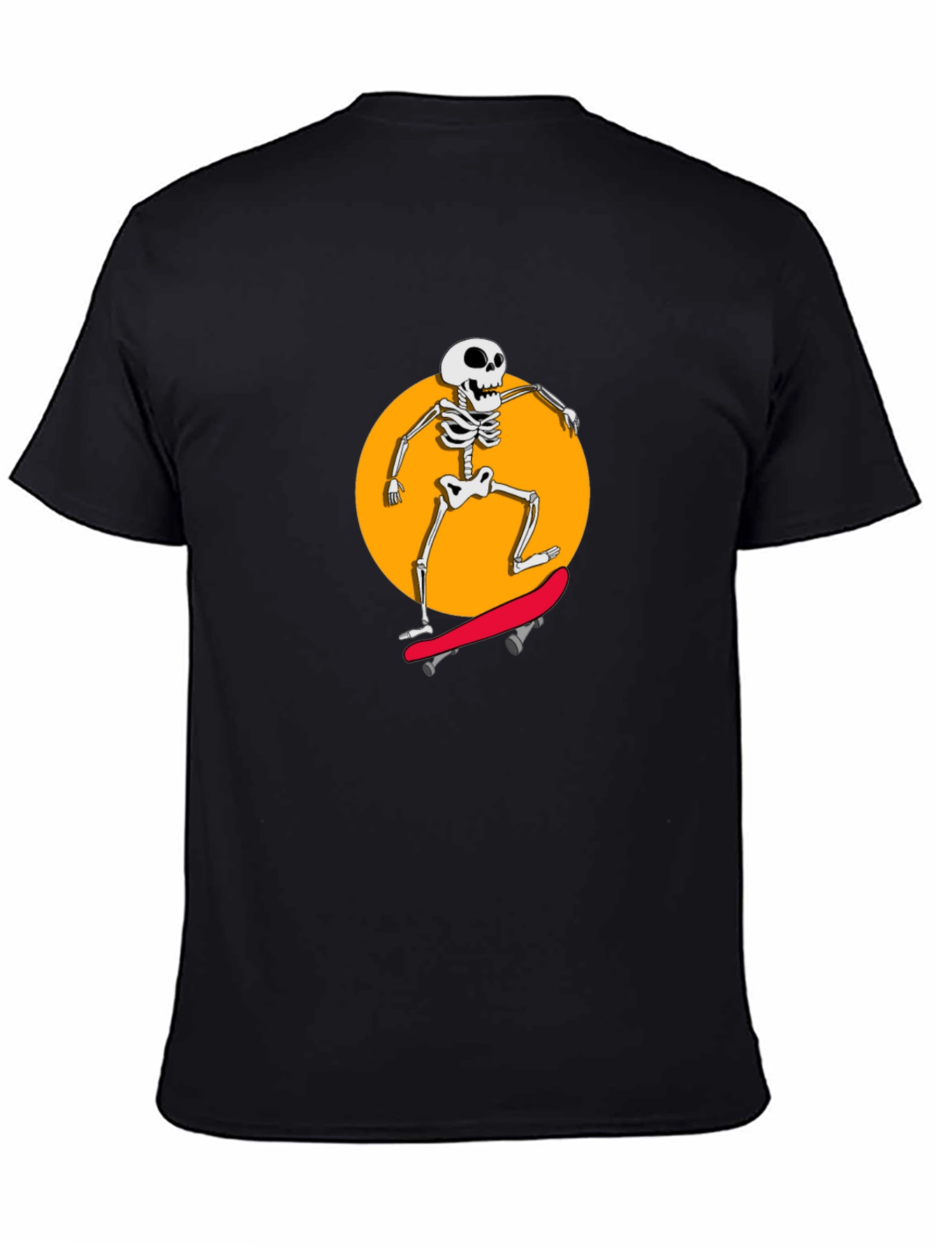 Skeleton Skateboarder Black Graphic Tee