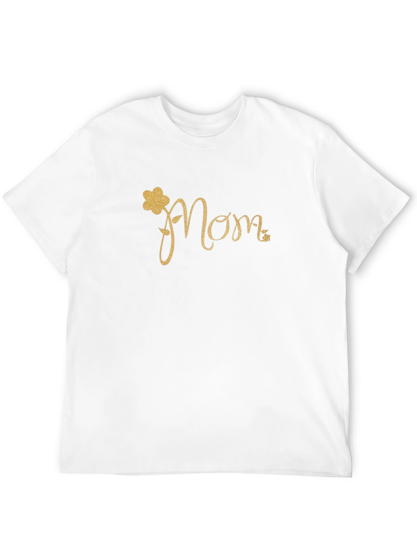 Mom Flower Graphic Black T-Shirt