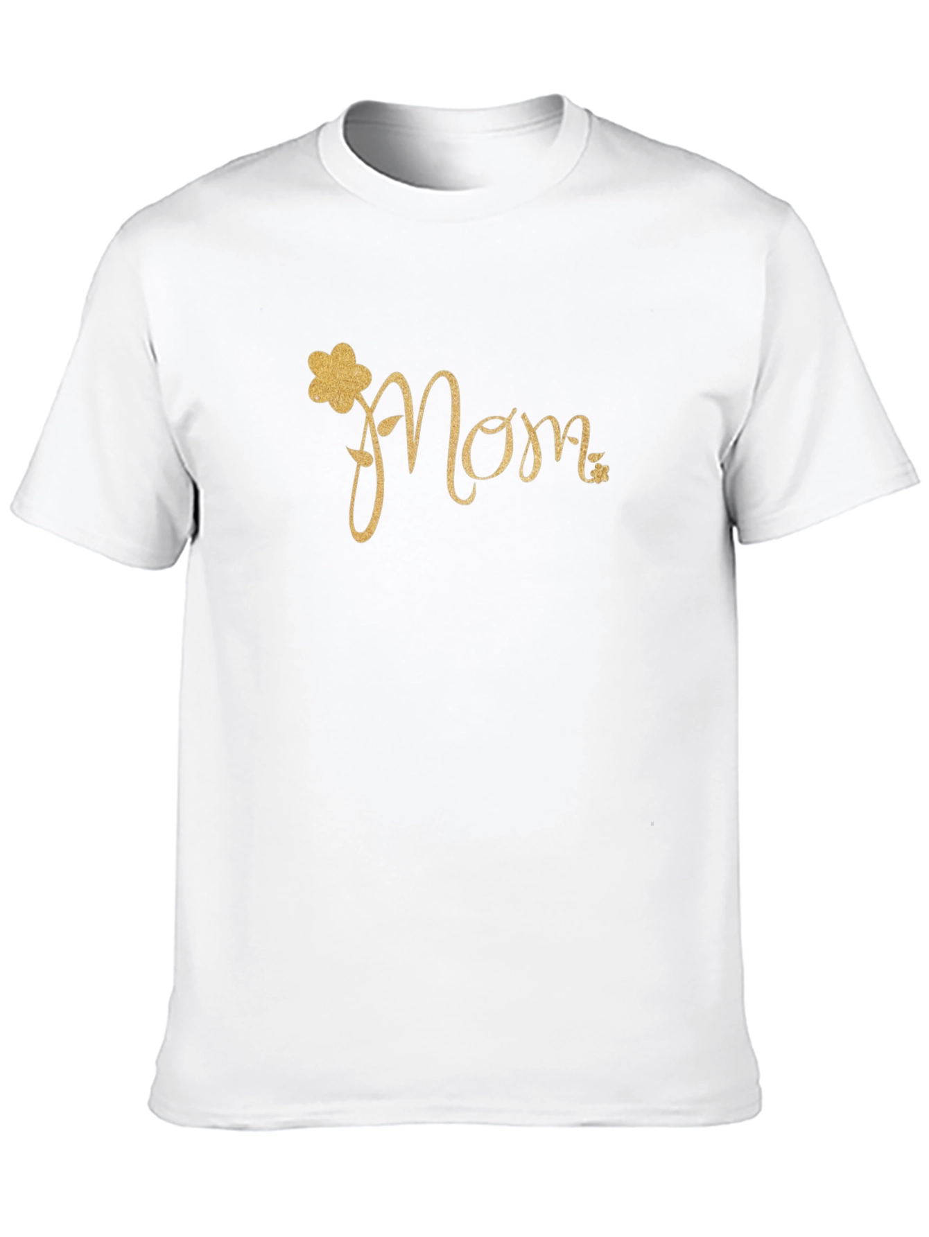 Mom Flower Graphic Black T-Shirt