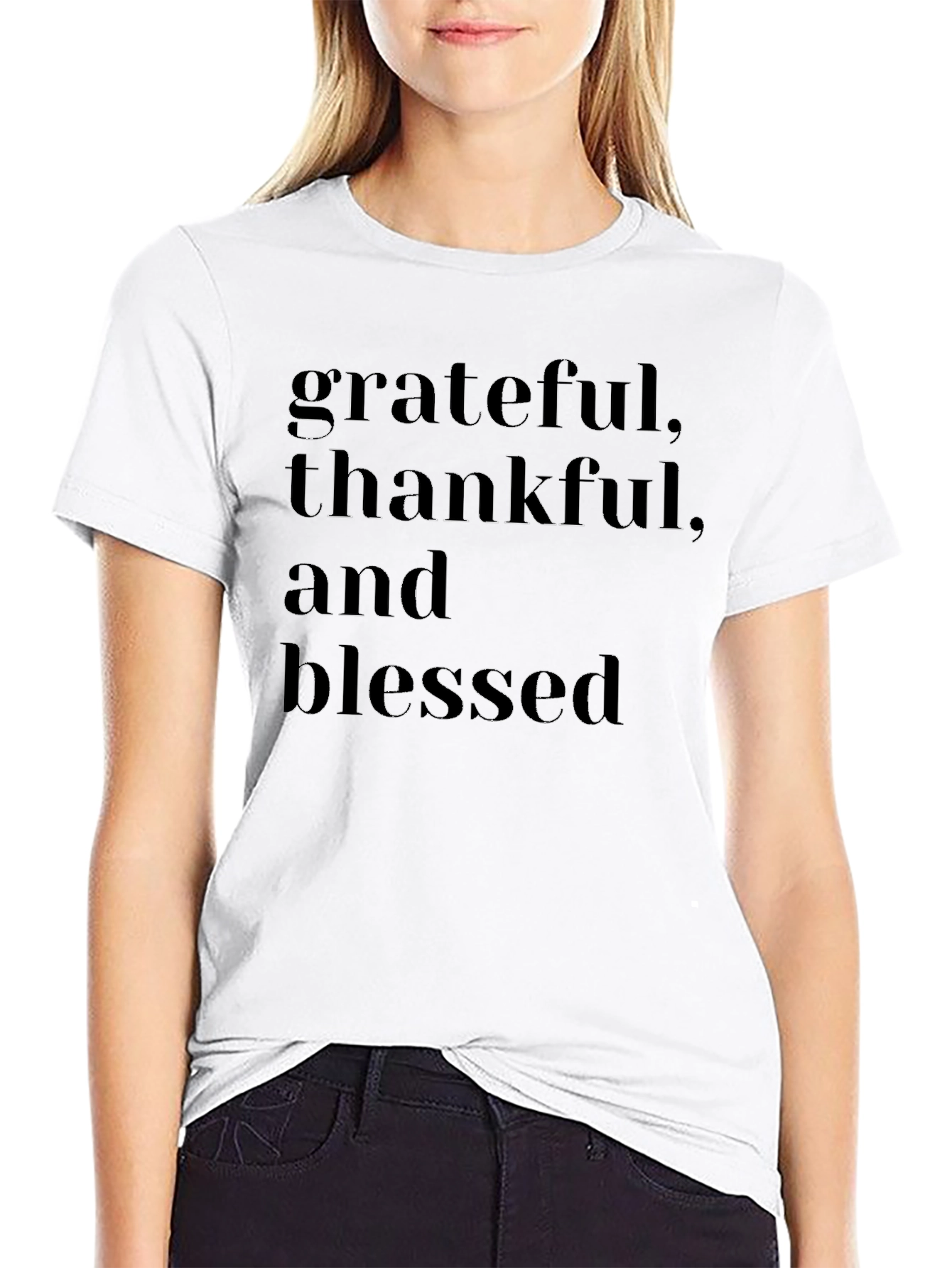 Grateful Thankful Blessed Black T-Shirt